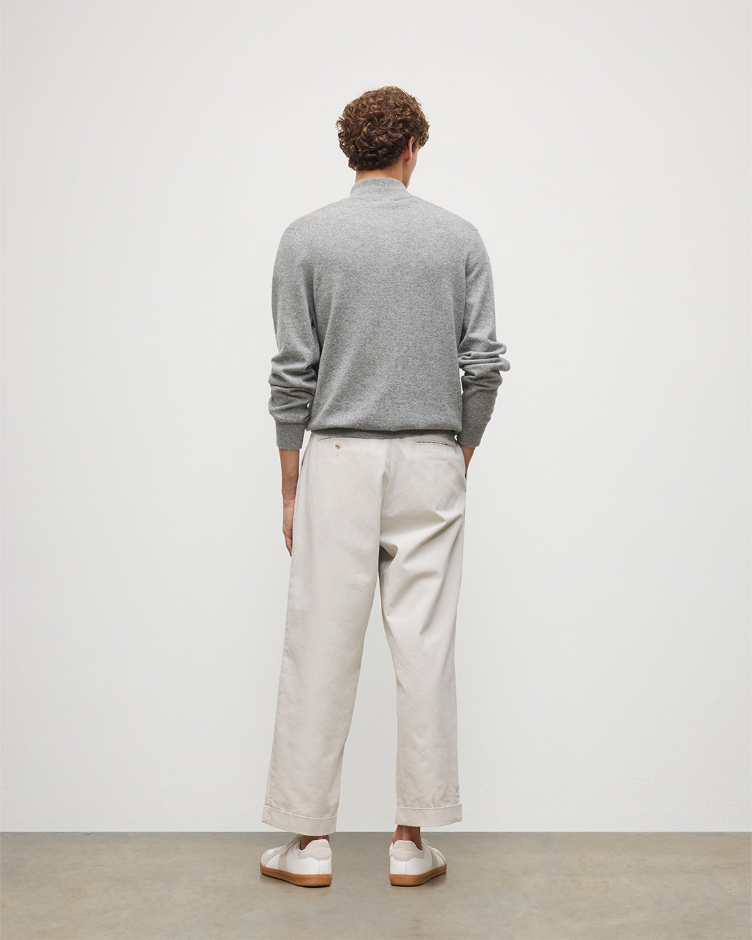 Rory Grey Classic Cashmere Zip Neck Jumper