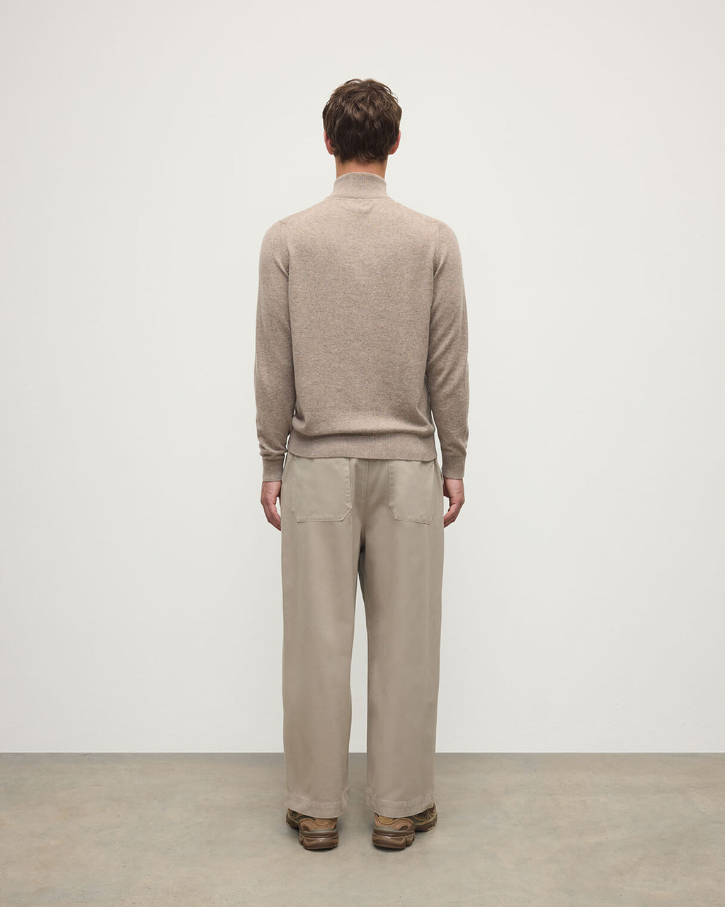 Classic Cashmere Brown Zip Neck Jumper