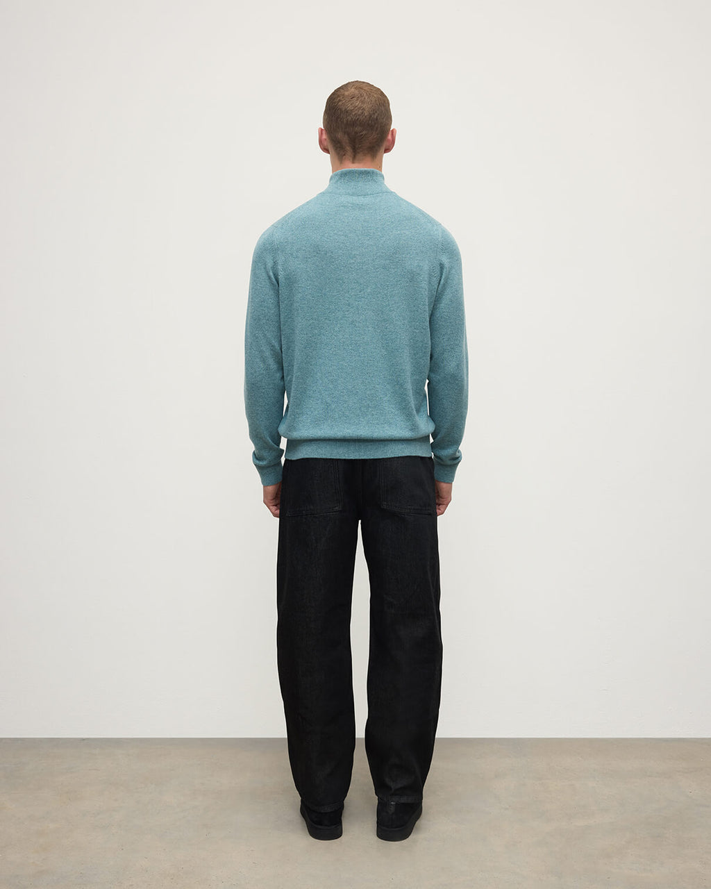 Classic Cashmere Green Zip Neck Jumper