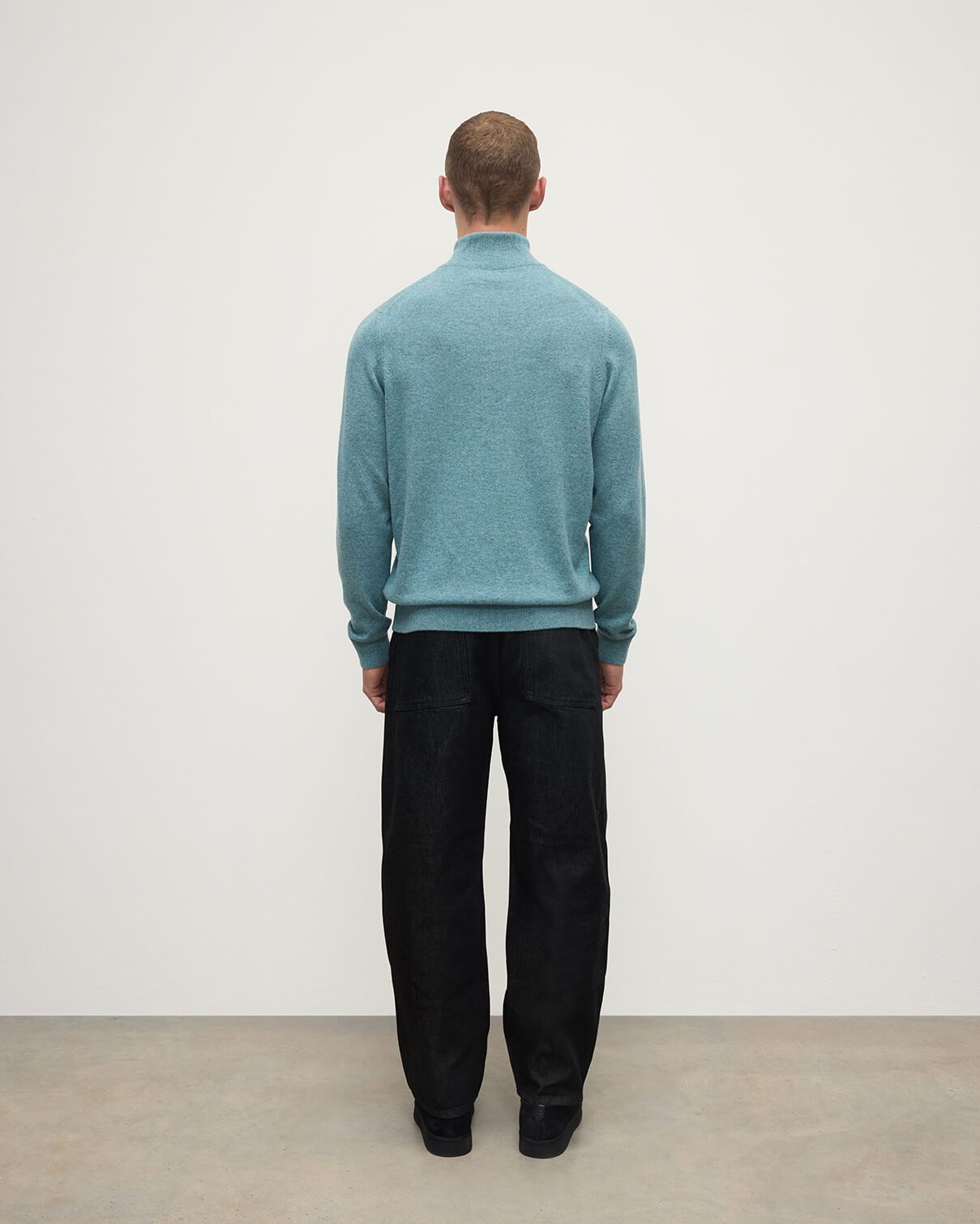 Classic Cashmere Green Zip Neck Jumper