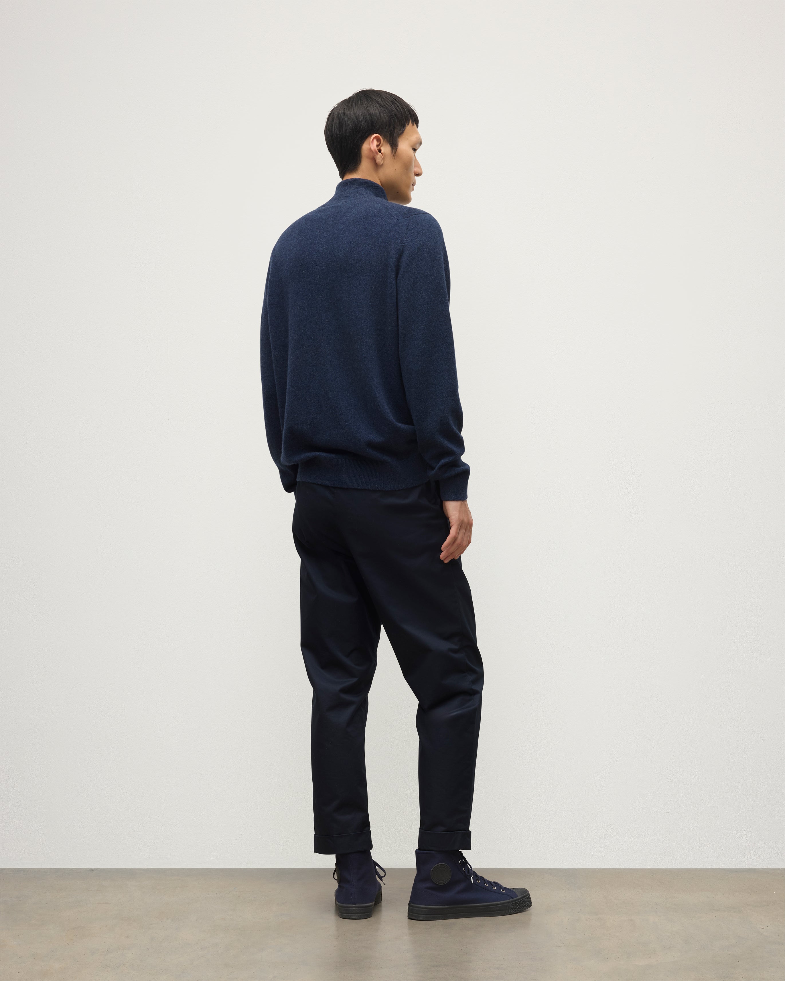 Rory Navy Classic Cashmere Zip Neck Jumper