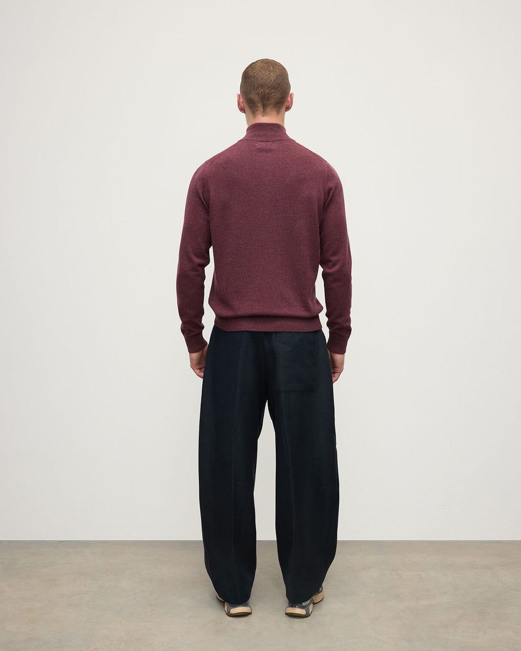 Classic Cashmere Purple Zip Neck Jumper