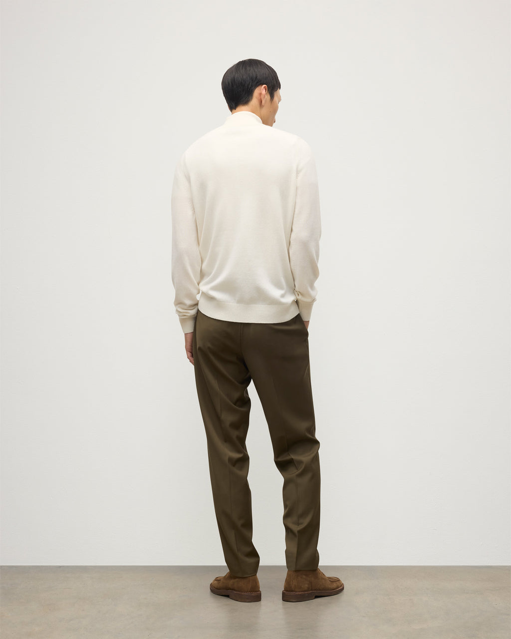 Rory White Classic Cashmere Zip Neck Jumper