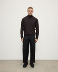 Classic Cashmere Dark Brown Zip Neck Jumper