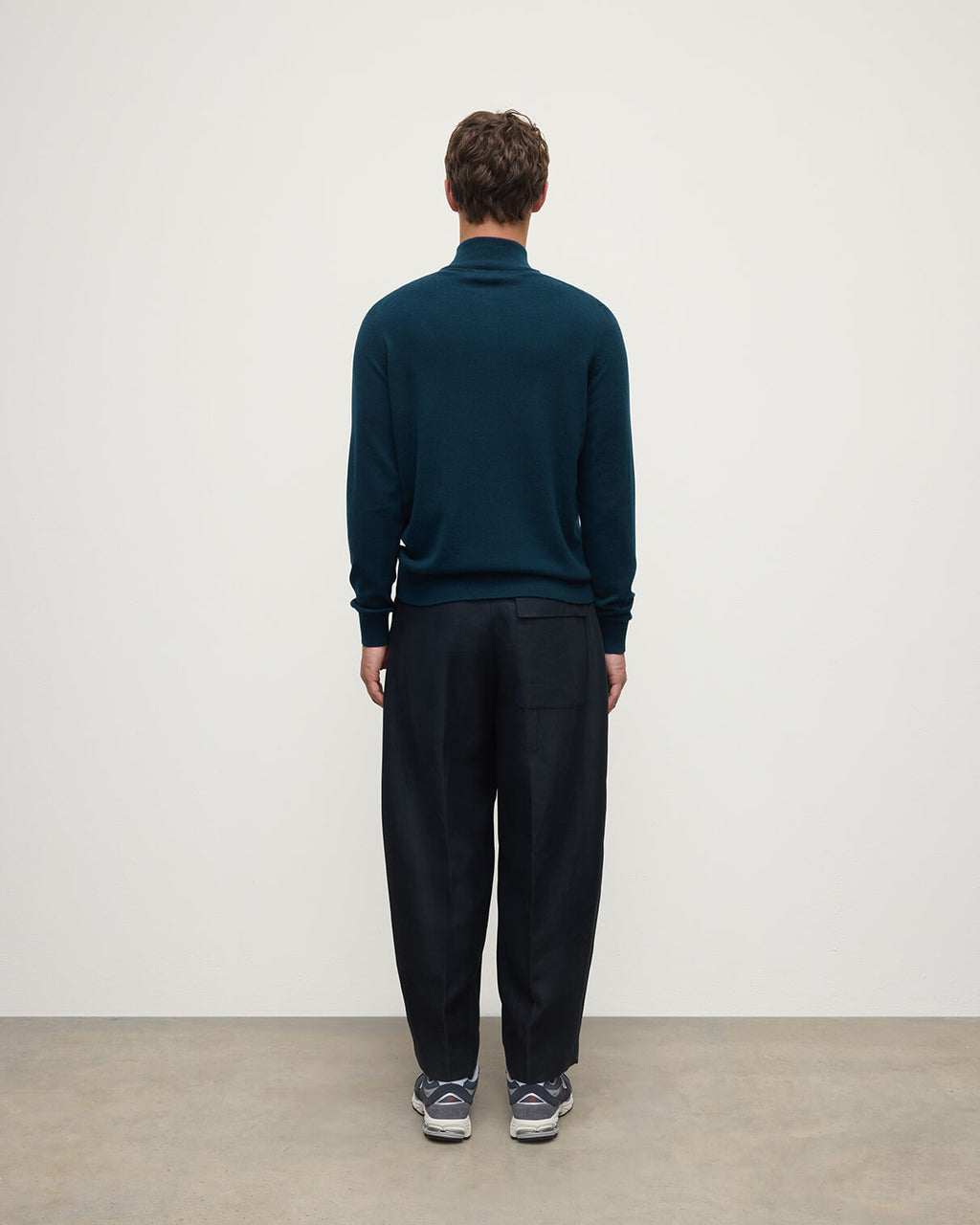 Classic Cashmere Dark Green Zip Neck Jumper