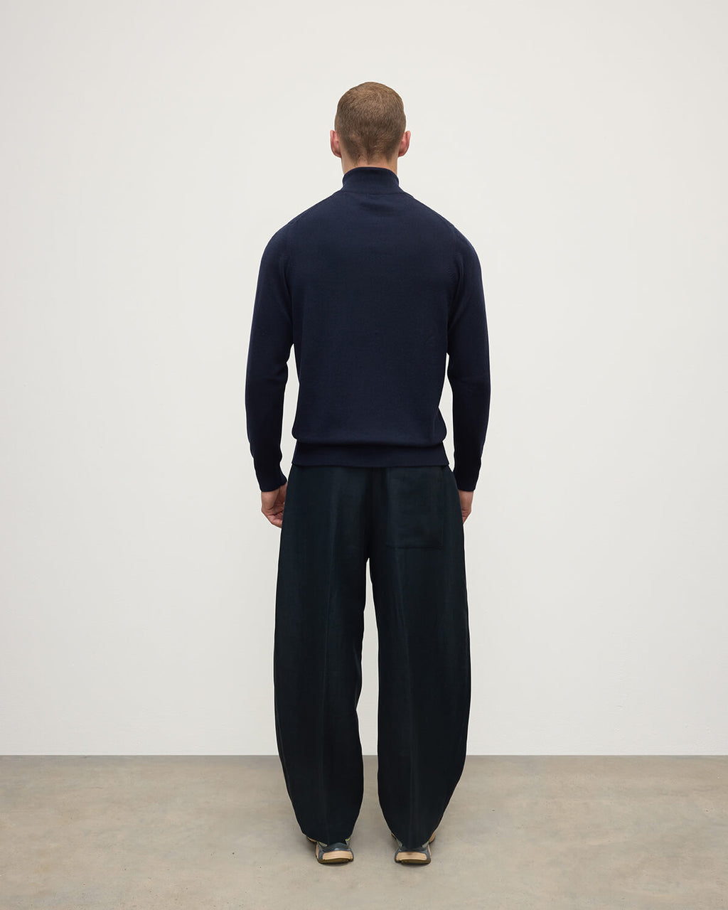 Classic Cashmere Dark Navy Zip Neck Jumper