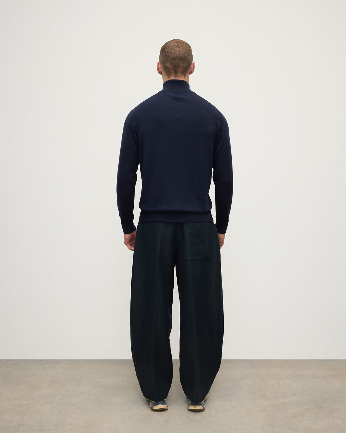 Classic Cashmere Dark Navy Zip Neck Jumper