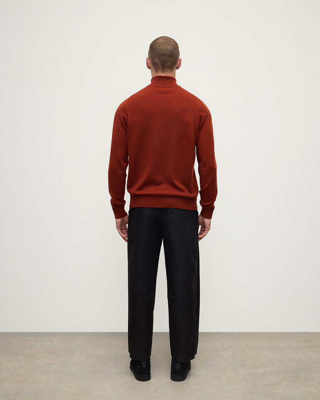 Classic Cashmere Dark Red Zip Neck Jumper