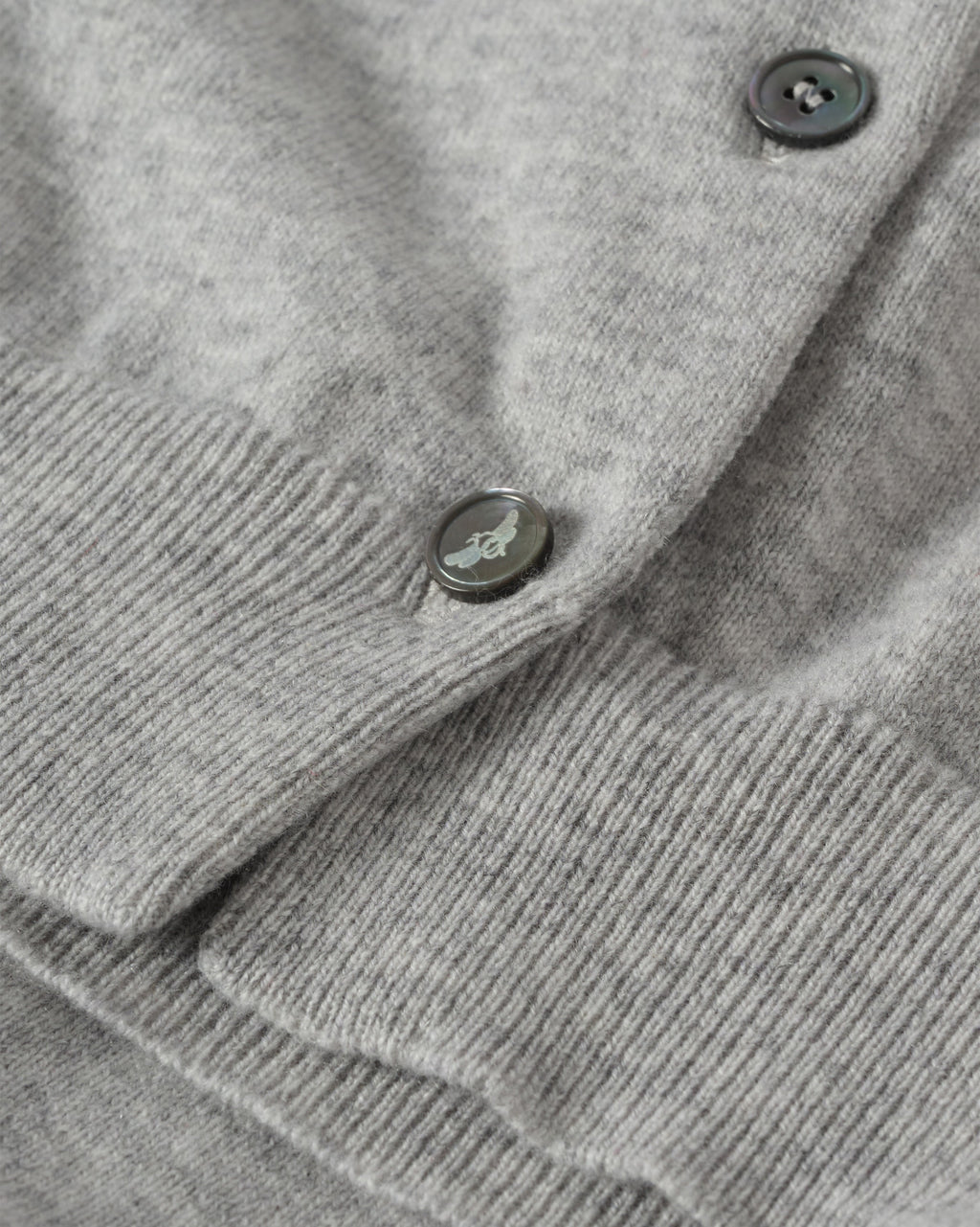 Iris Pale Grey Classic Cashmere Cardigan