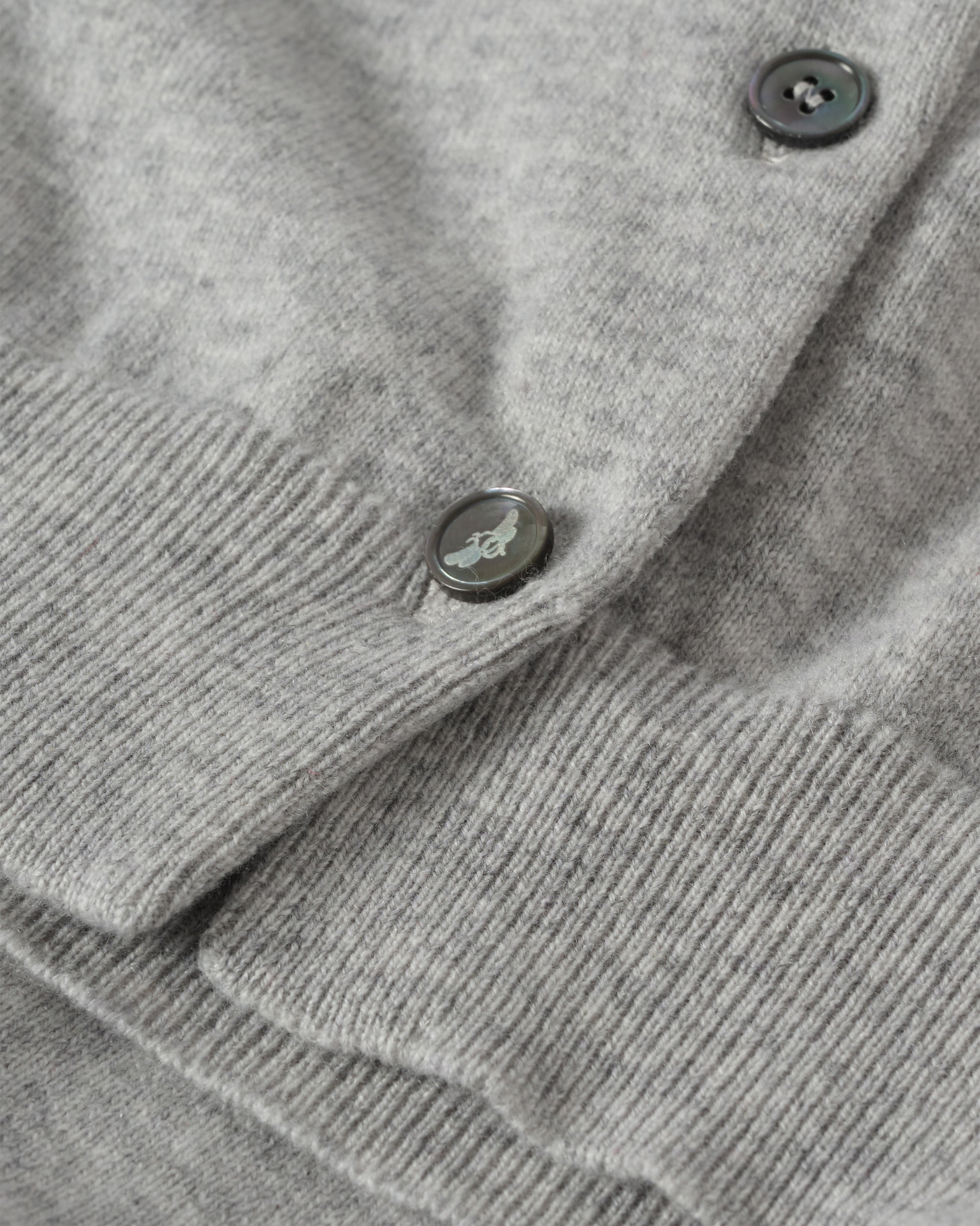 Iris Pale Grey Classic Cashmere Cardigan