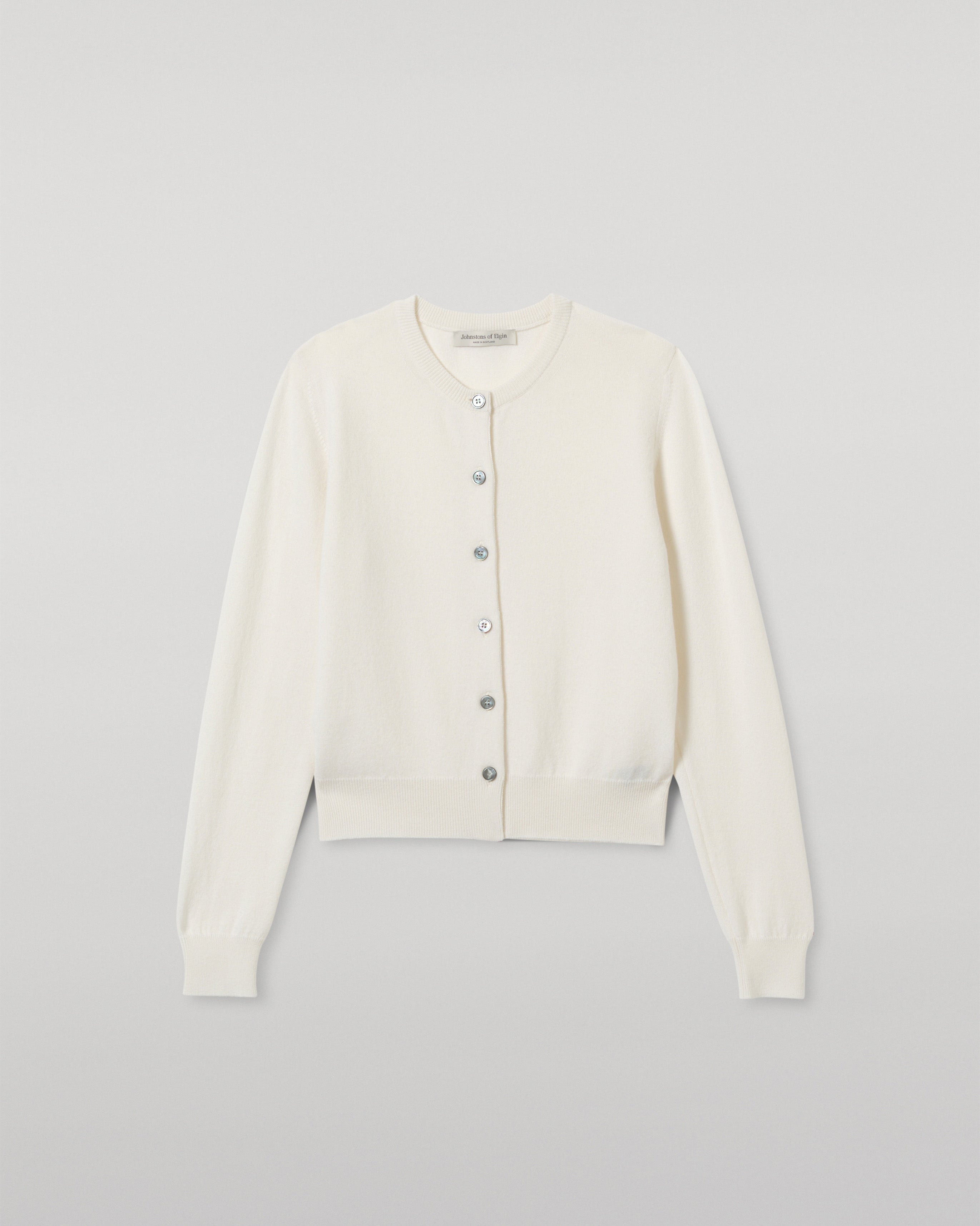 Iris White Classic Cashmere Cardigan