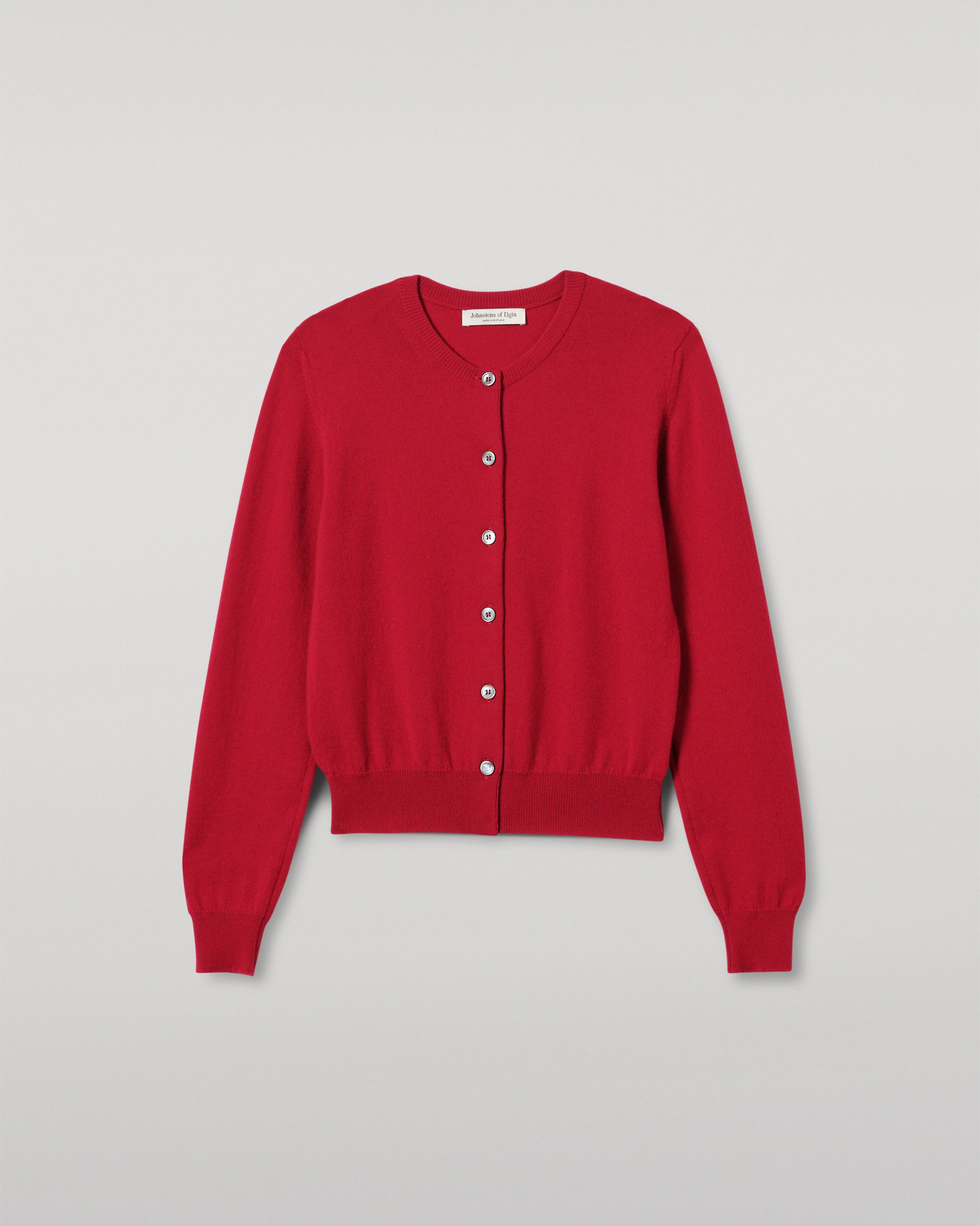 Iris Red Classic Cashmere Cardigan