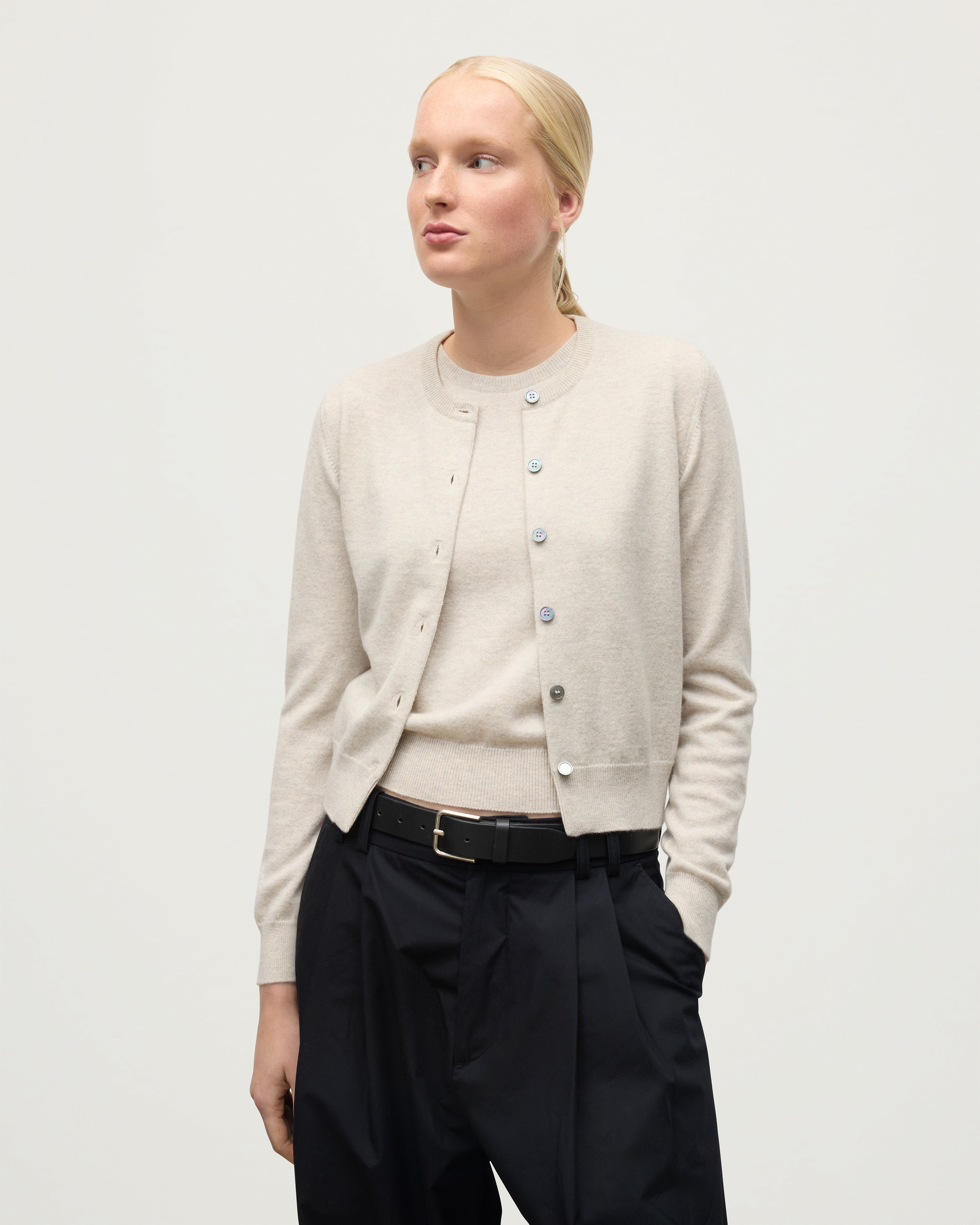 Iris Natural Classic Cashmere Cardigan