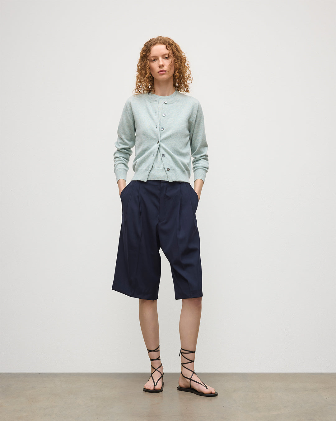 Iris Light Green Classic Cashmere Cardigan