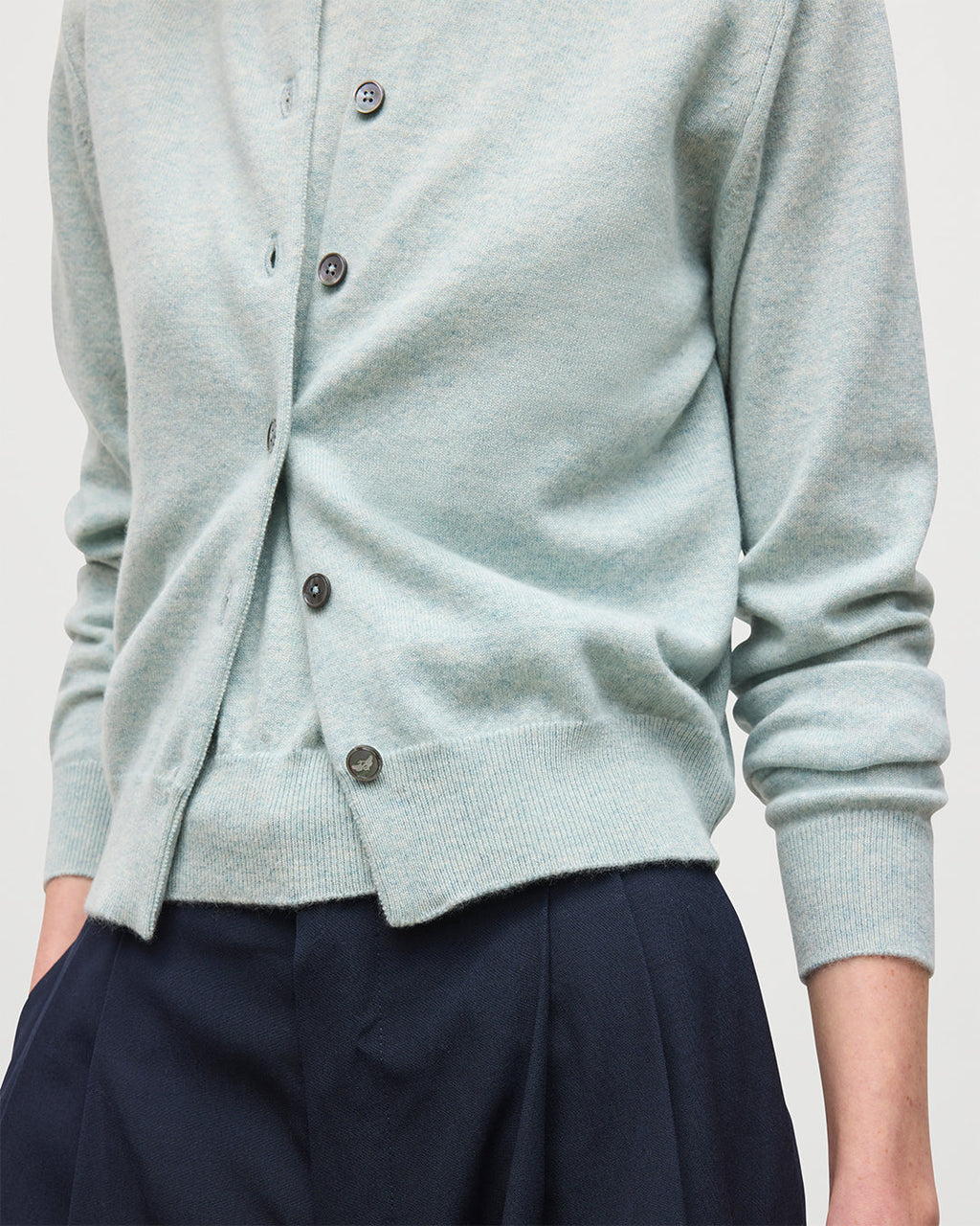 Iris Light Green Classic Cashmere Cardigan