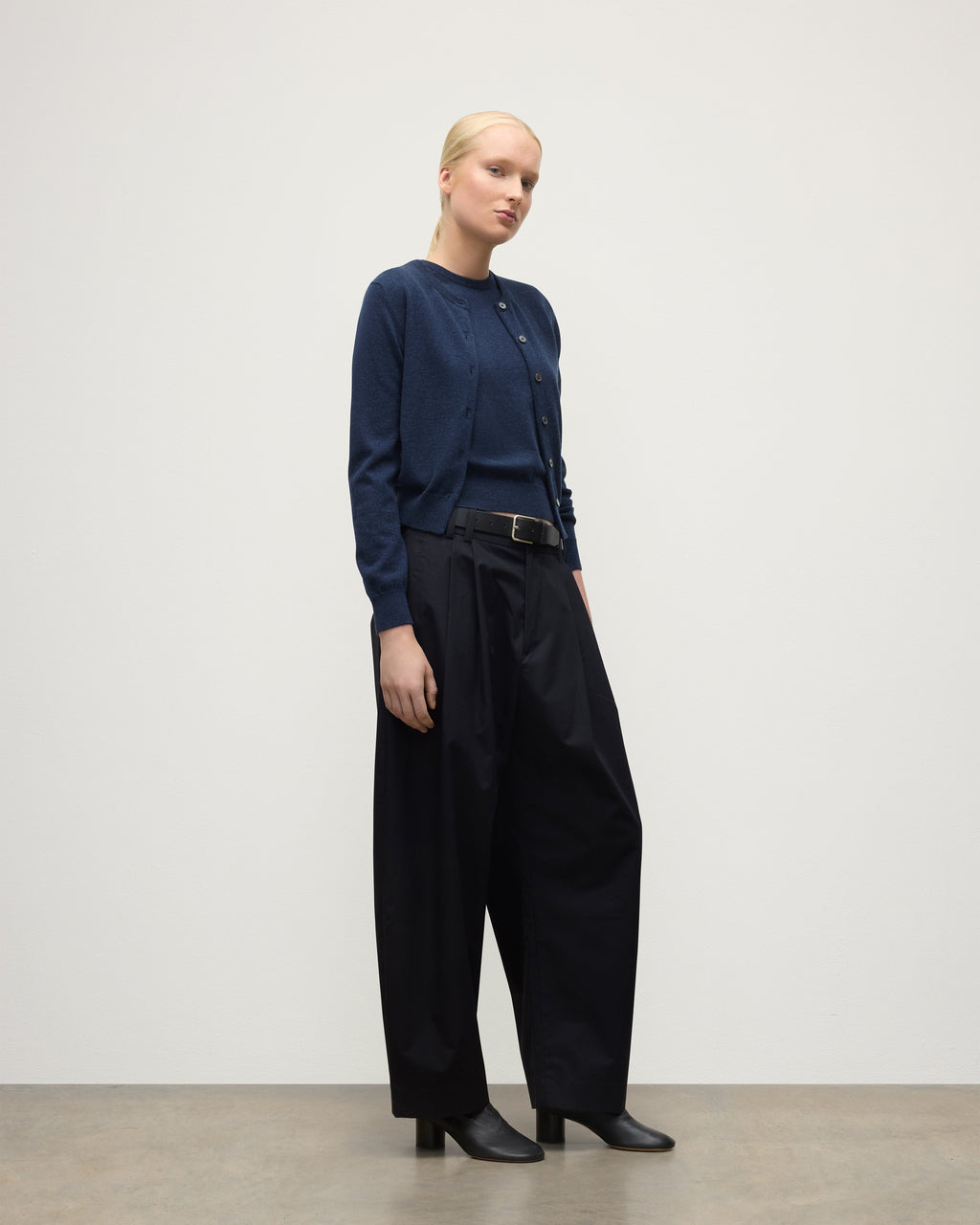 Iris Navy Classic Cashmere Cardigan