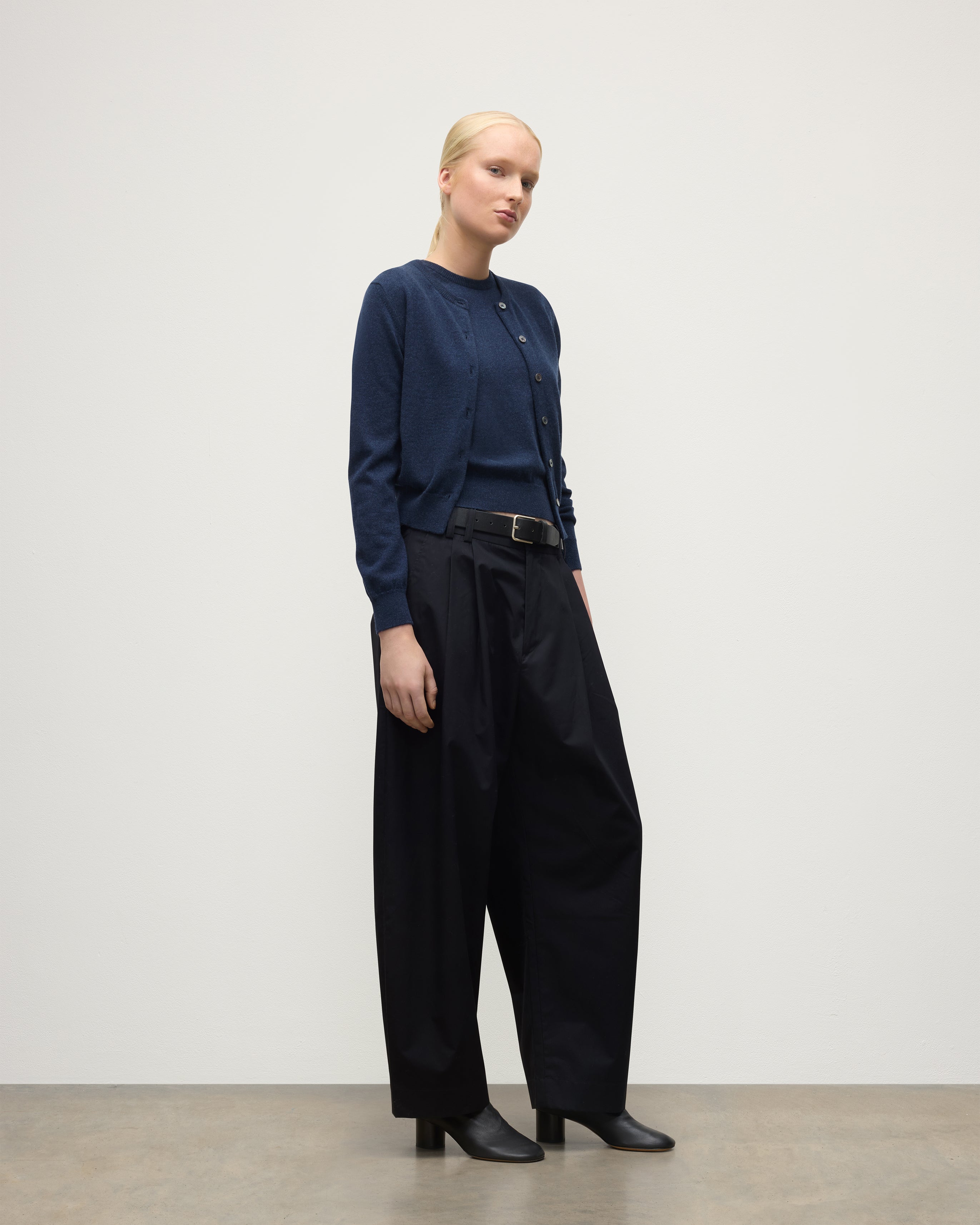 Iris Navy Classic Cashmere Cardigan