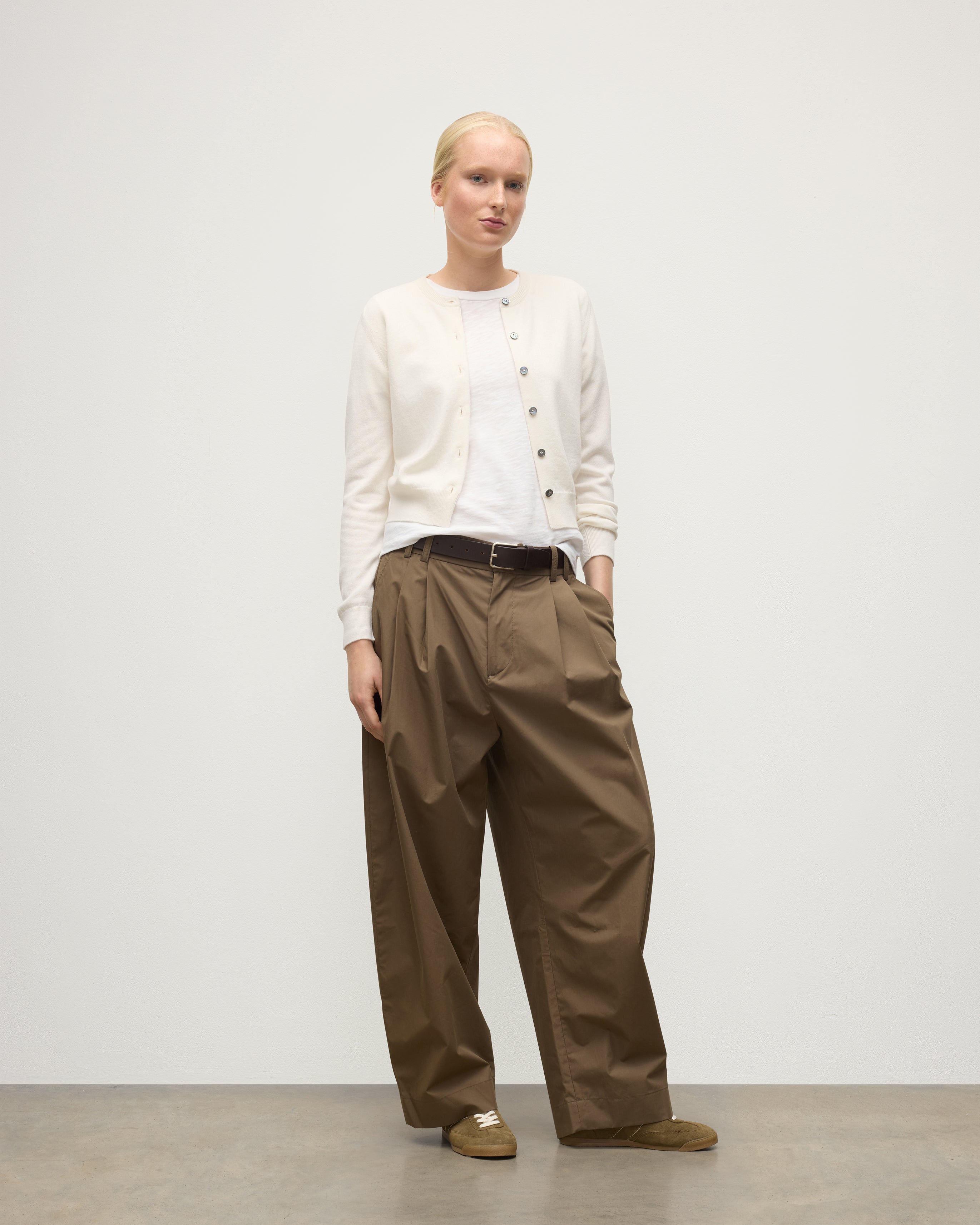 Iris White Classic Cashmere Cardigan