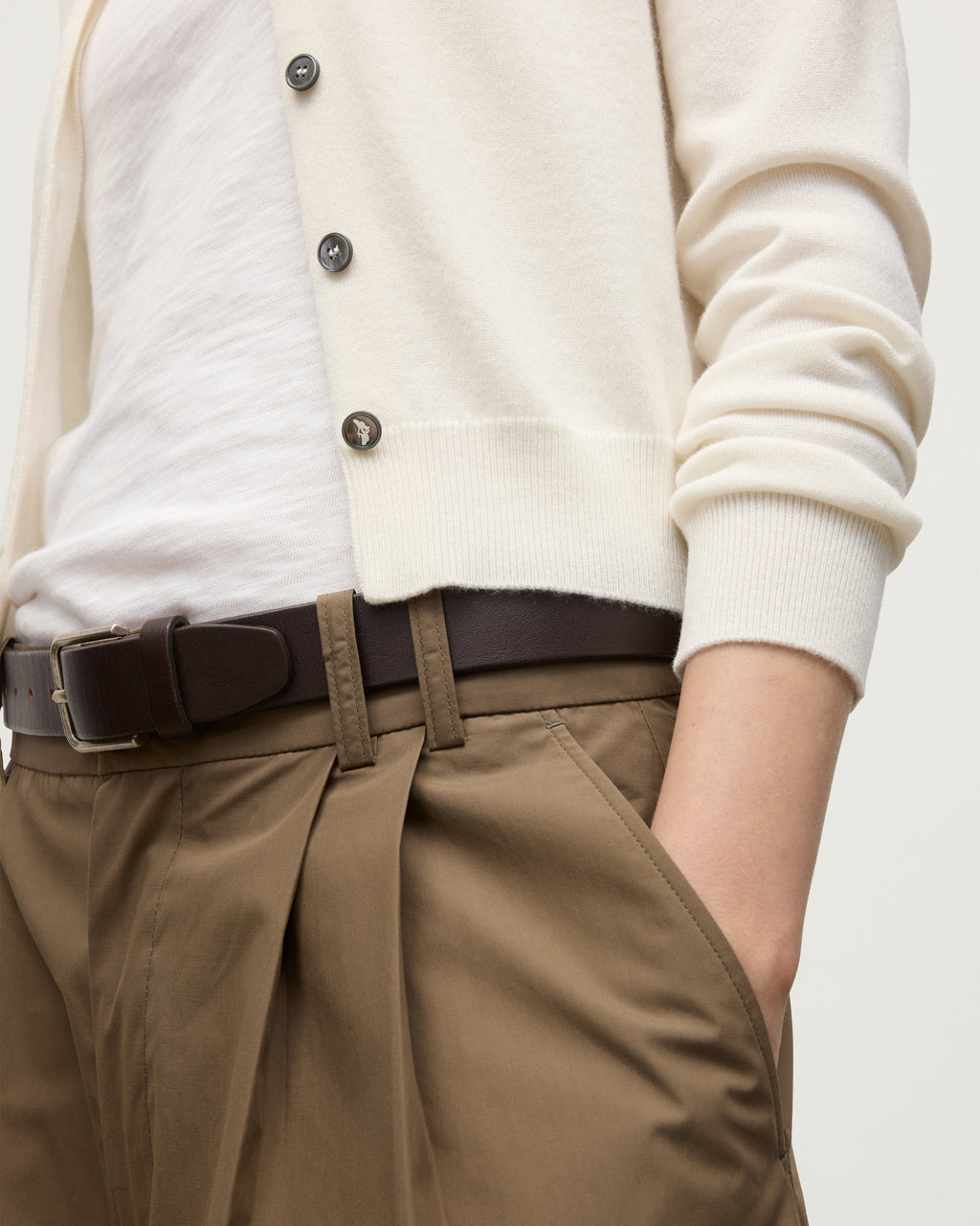 Iris White Classic Cashmere Cardigan
