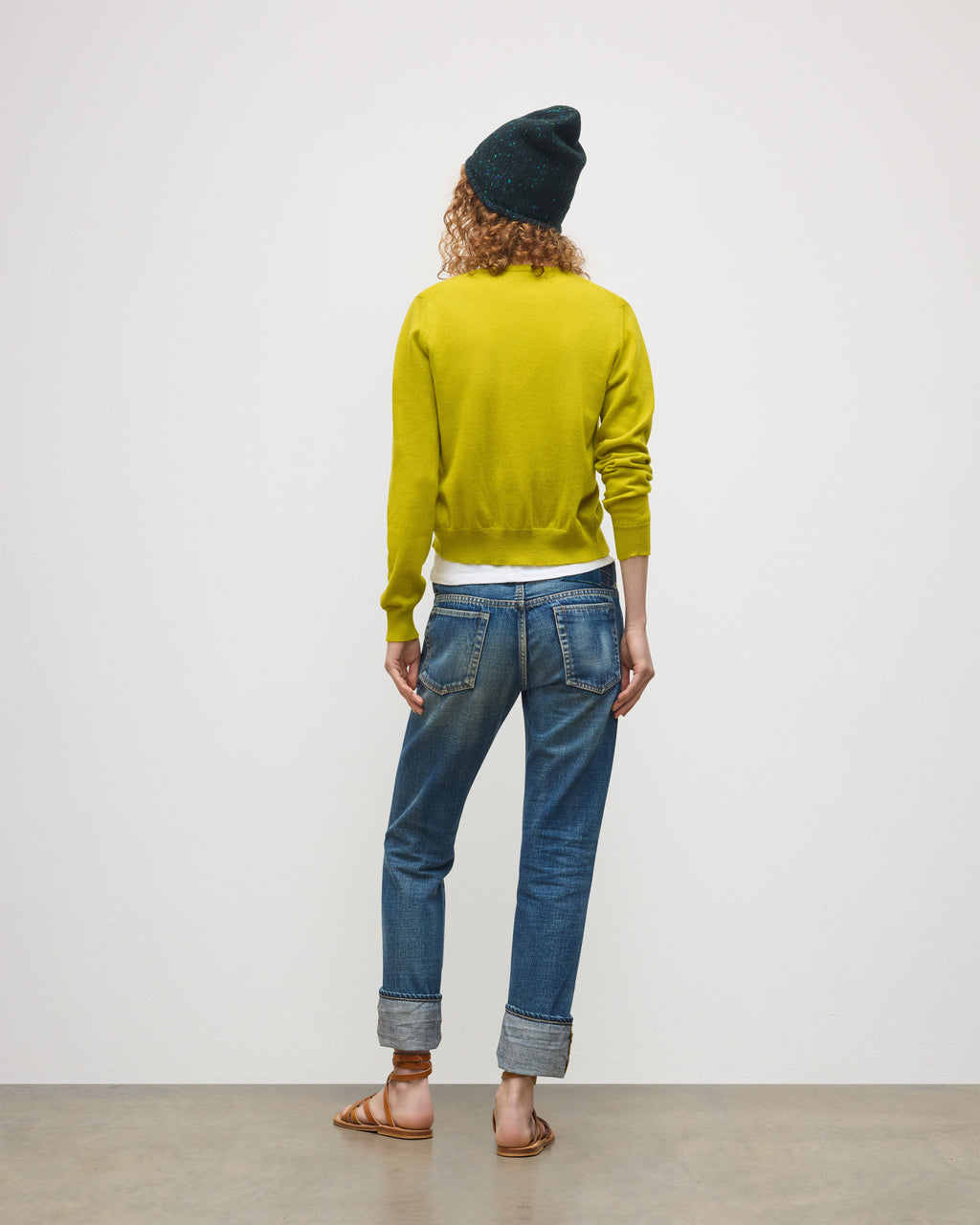 Iris Yellow Classic Cashmere Cardigan