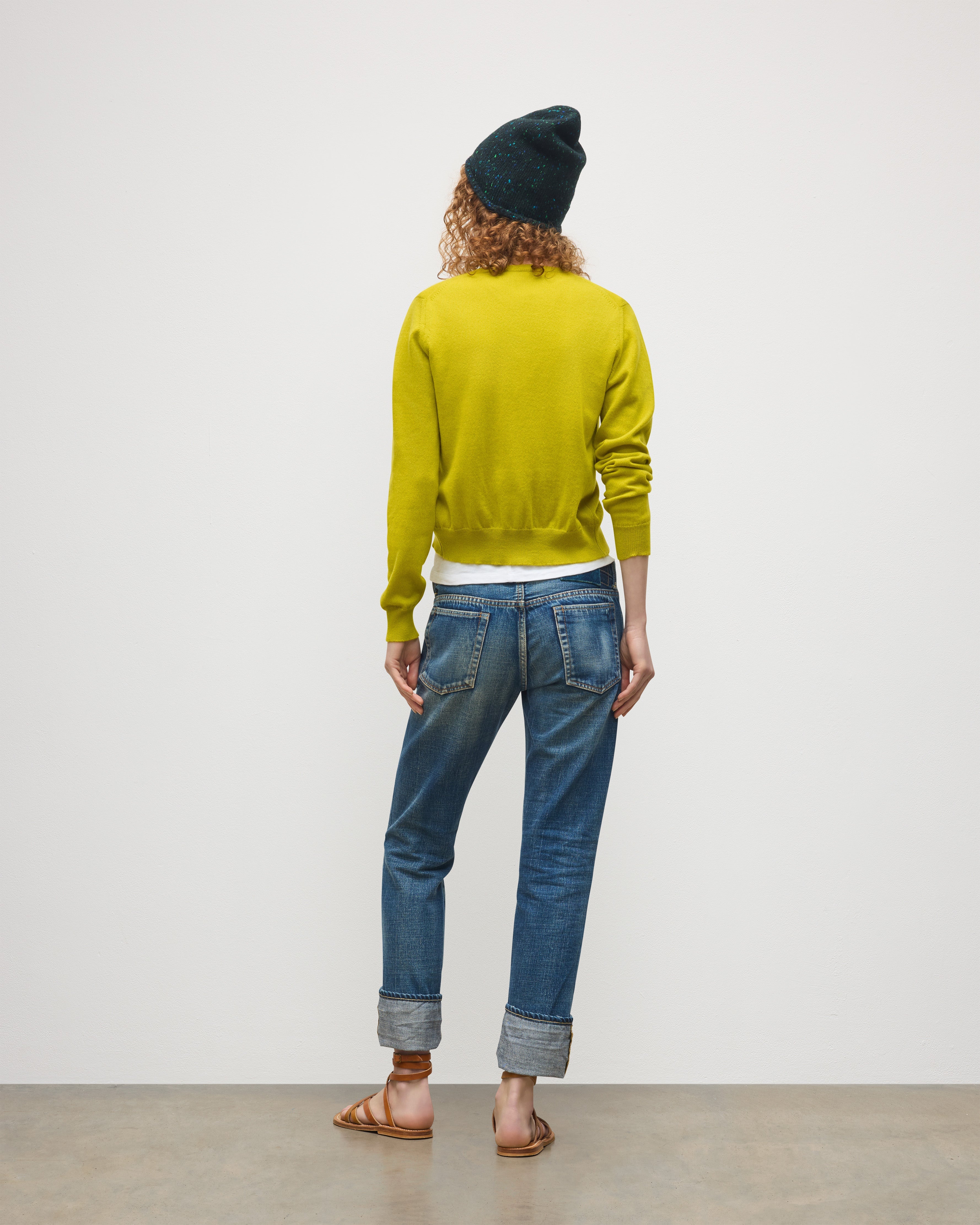 Iris Yellow Classic Cashmere Cardigan