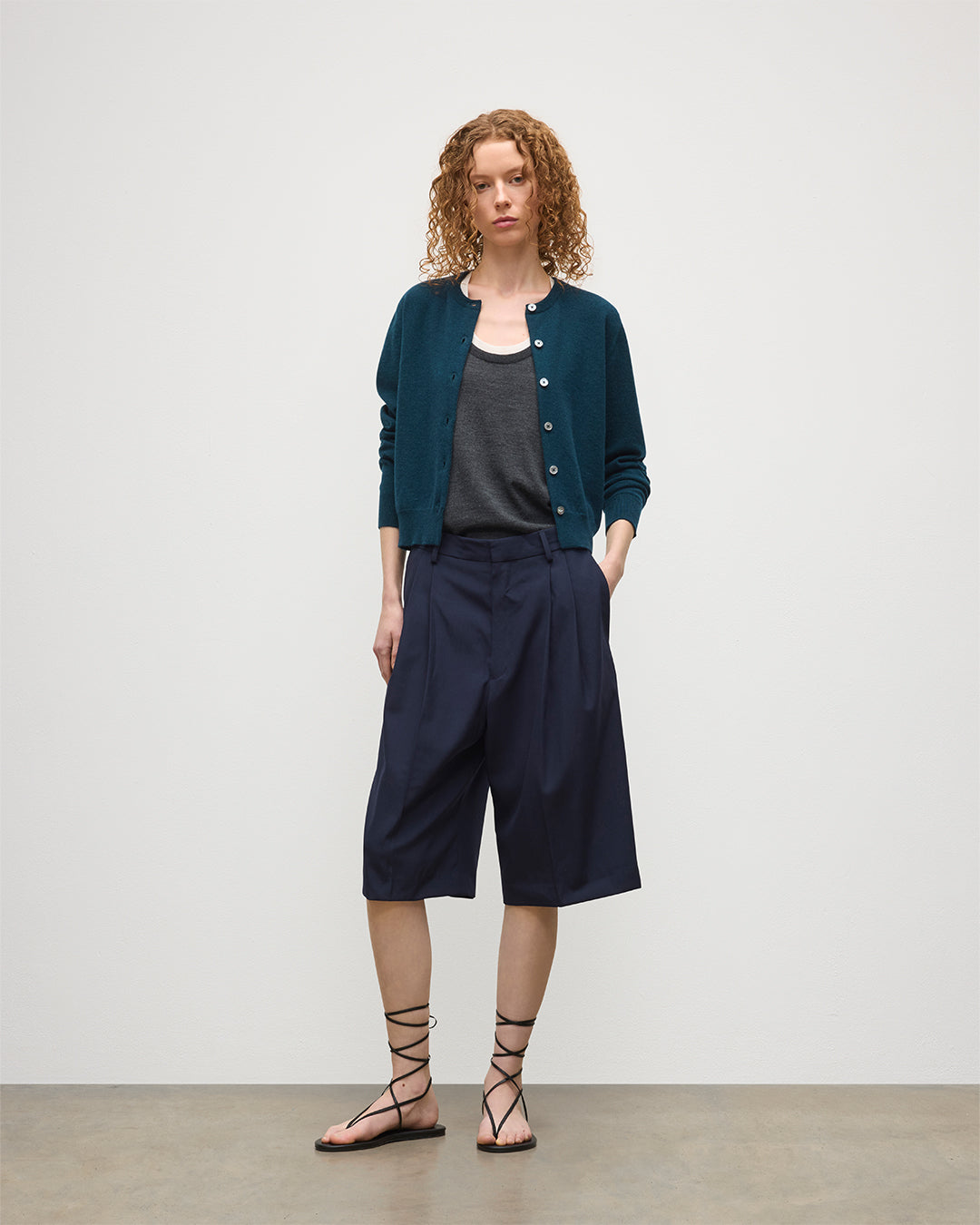 Iris Bottle Green Classic Cashmere Cardigan