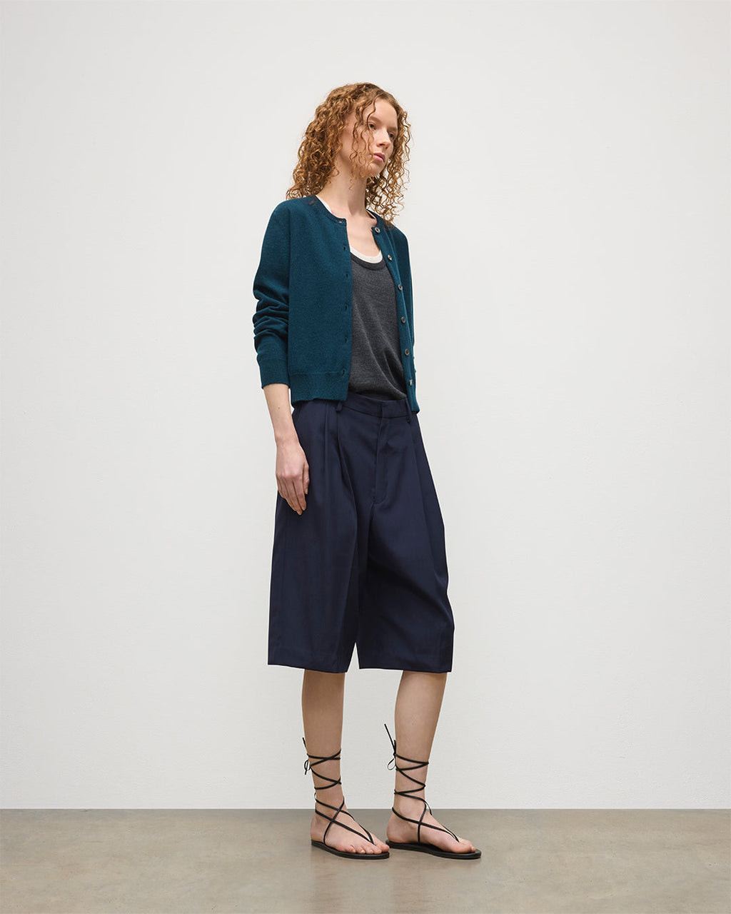 Iris Bottle Green Classic Cashmere Cardigan