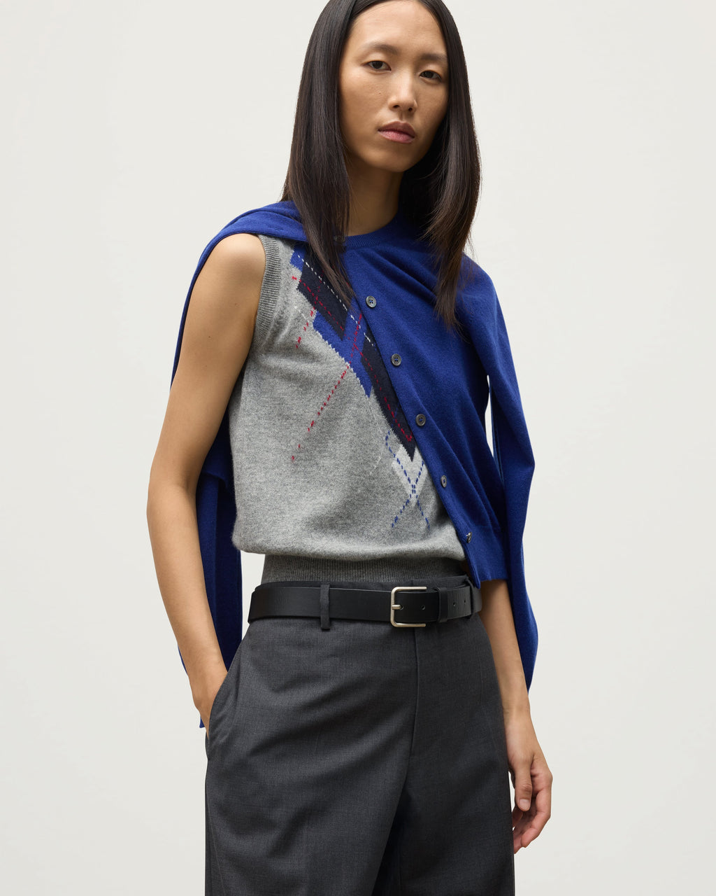 Iris Blue Classic Cashmere Cardigan