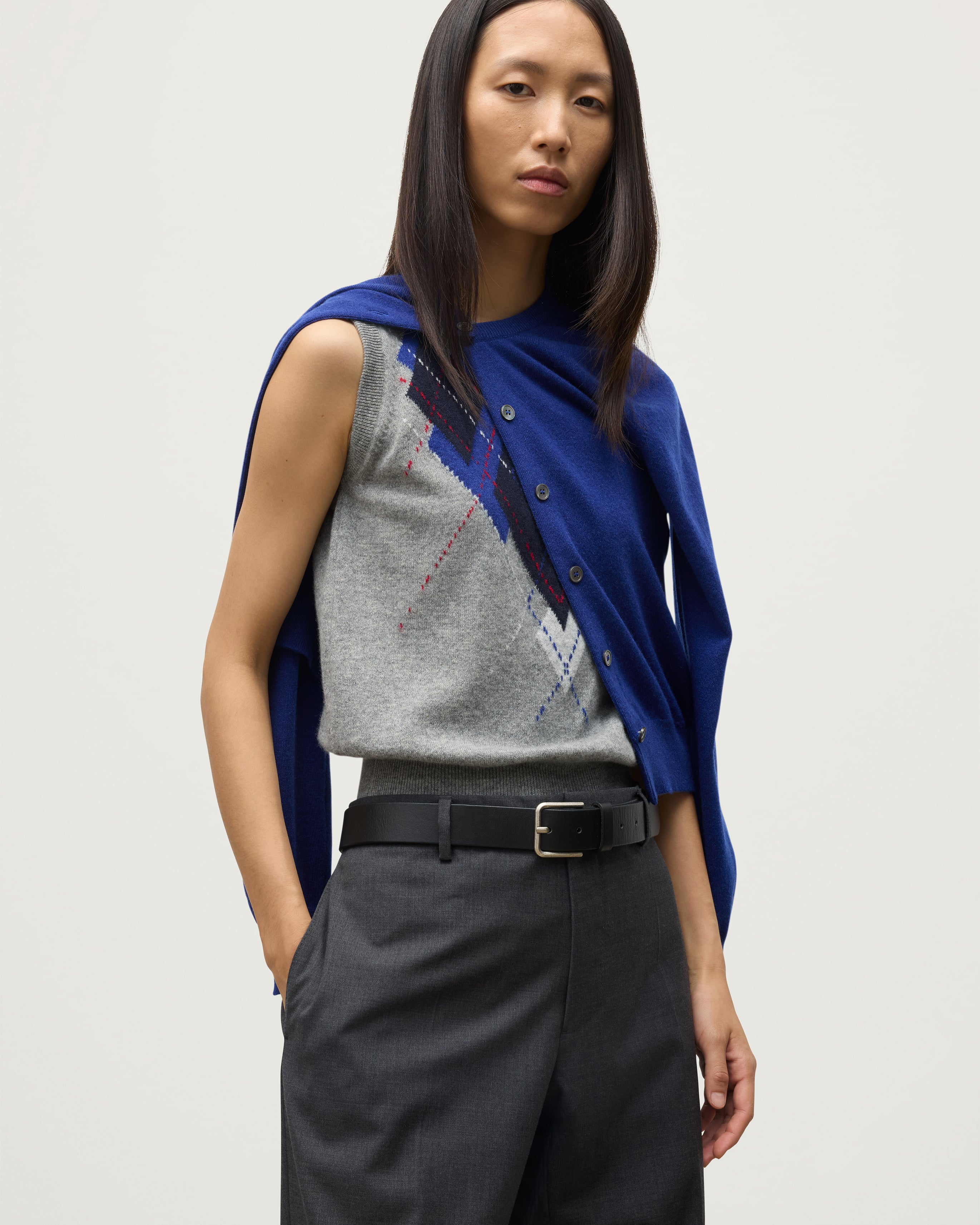 Iris Blue Classic Cashmere Cardigan