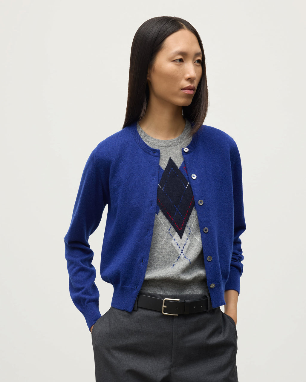 Iris Blue Classic Cashmere Cardigan