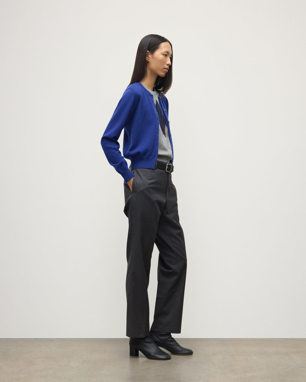 Iris Blue Classic Cashmere Cardigan