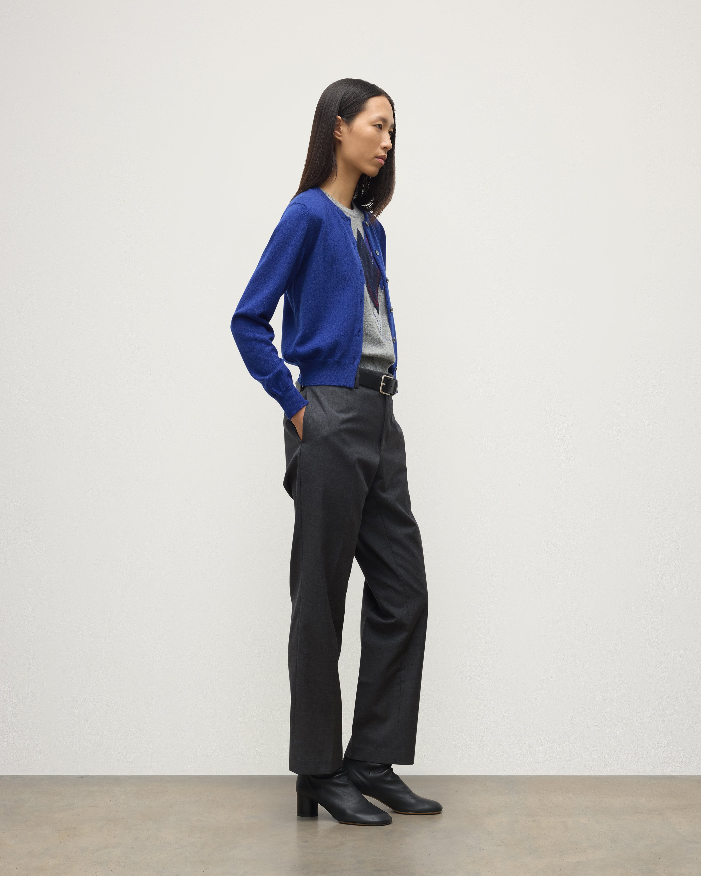 Iris Blue Classic Cashmere Cardigan