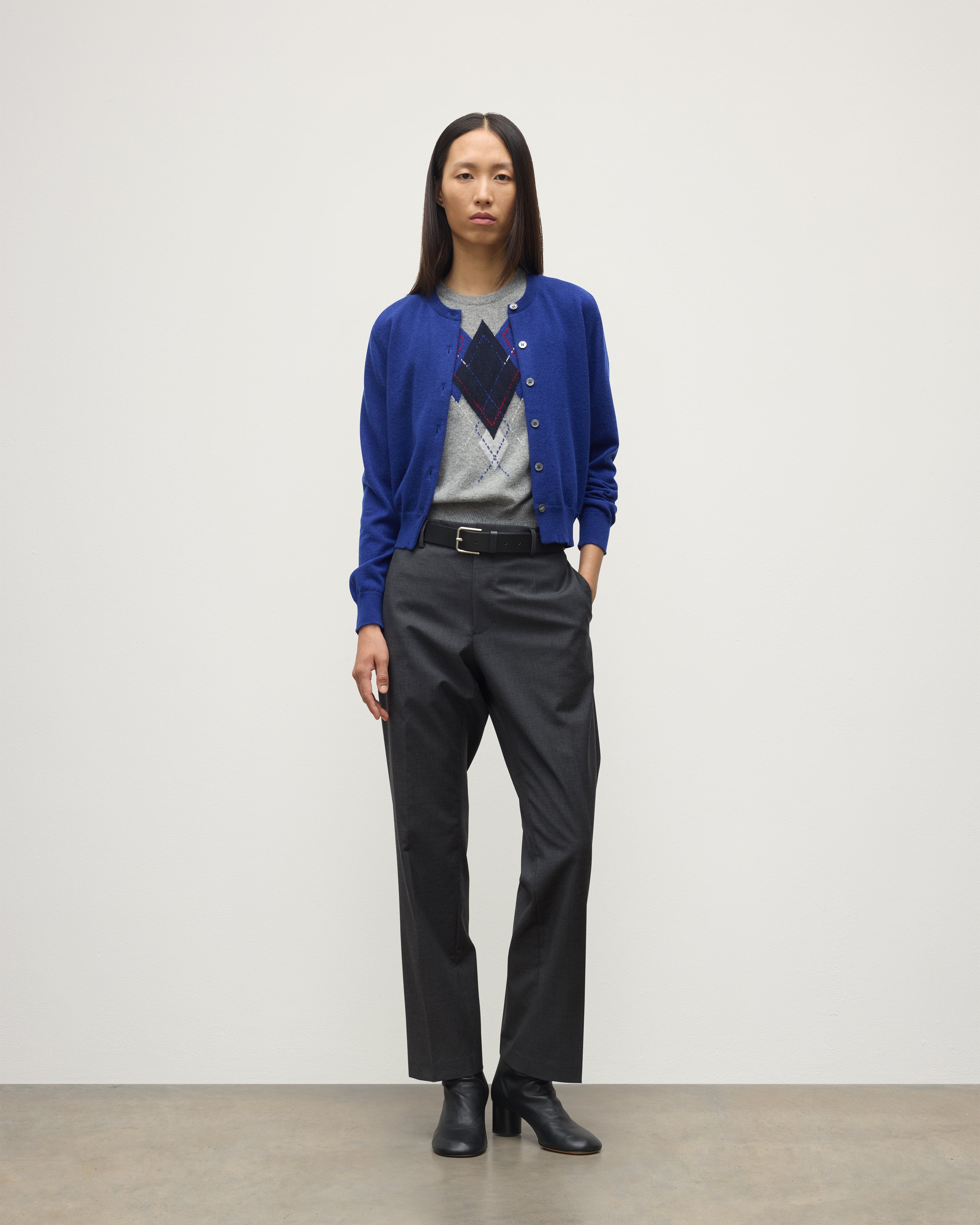 Iris Blue Classic Cashmere Cardigan