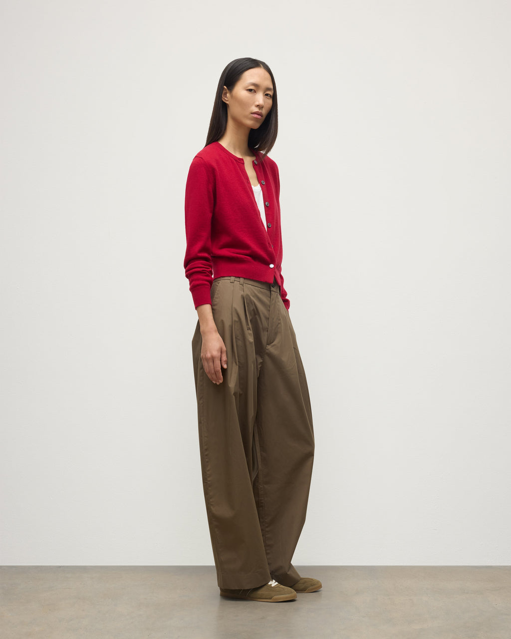 Iris Red Classic Cashmere Cardigan