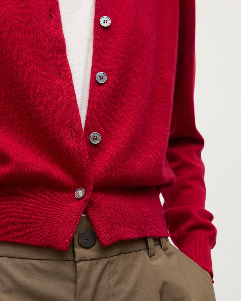 Iris Red Classic Cashmere Cardigan