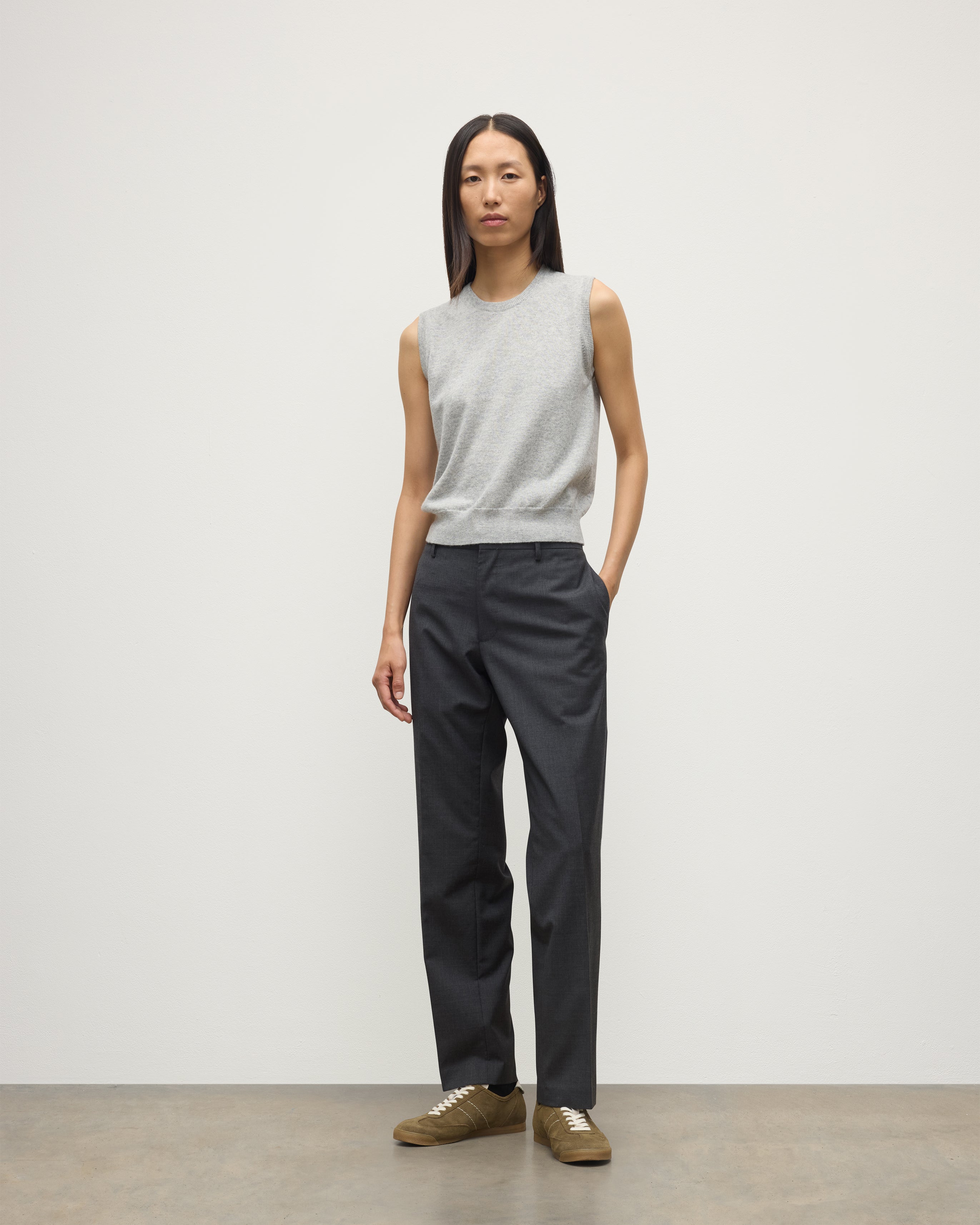 Iris Pale Grey Classic Cashmere Tank