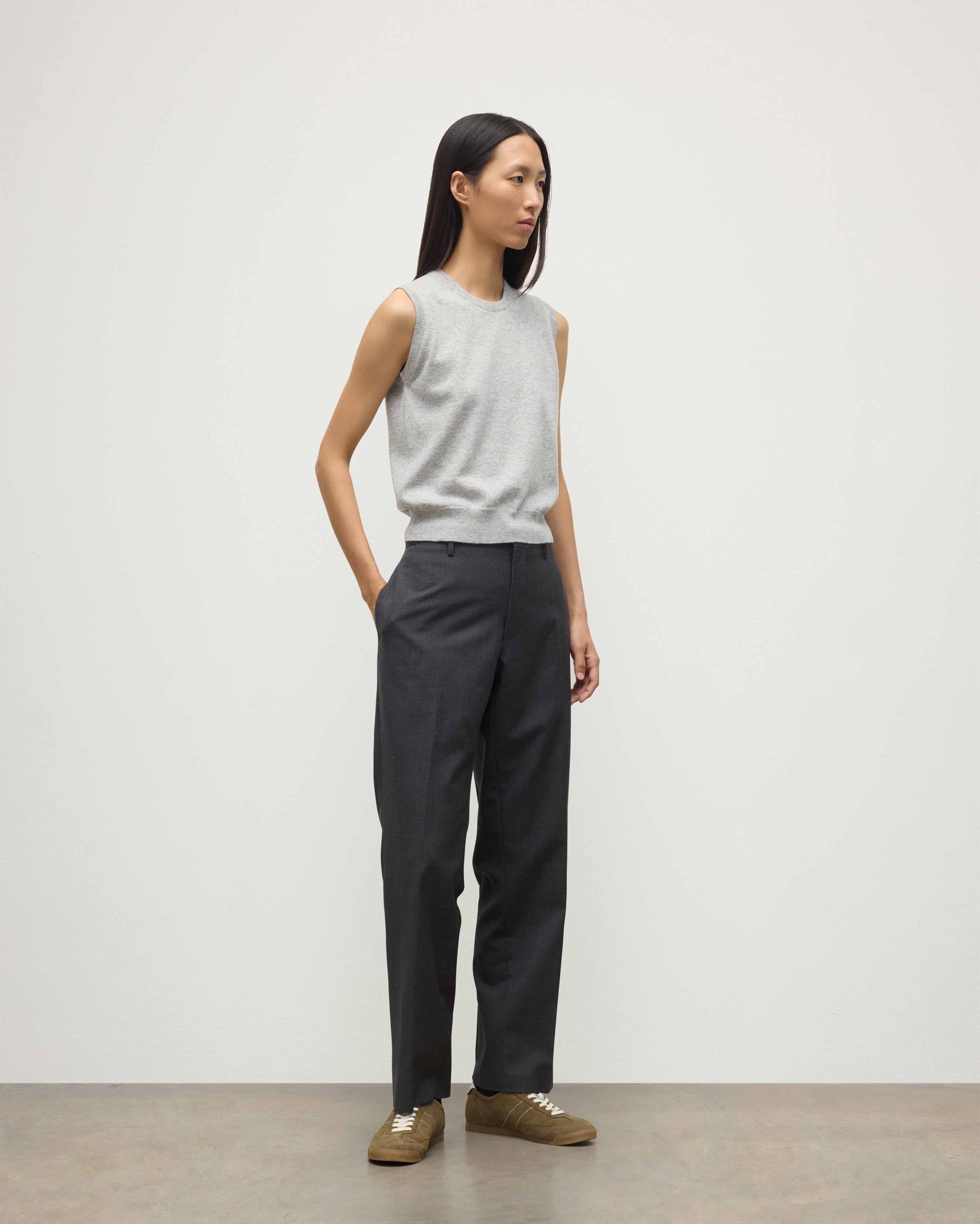 Iris Pale Grey Classic Cashmere Tank