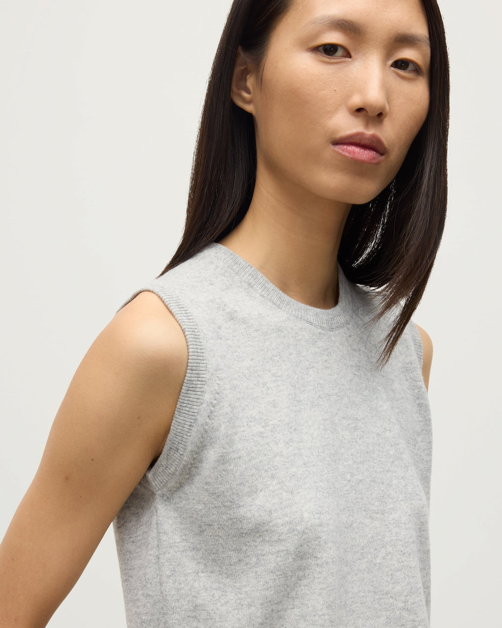 Iris Pale Grey Classic Cashmere Tank