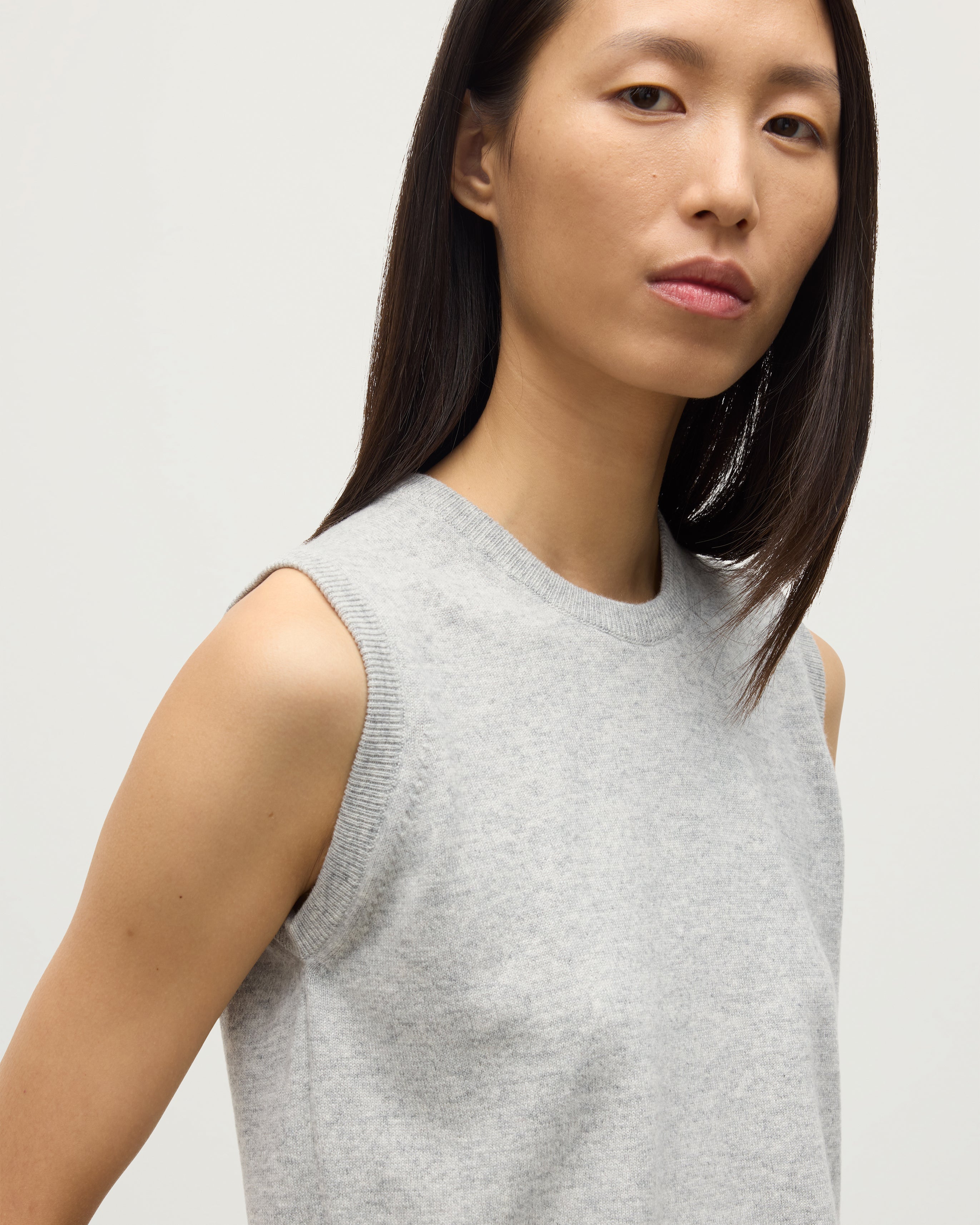 Iris Pale Grey Classic Cashmere Tank
