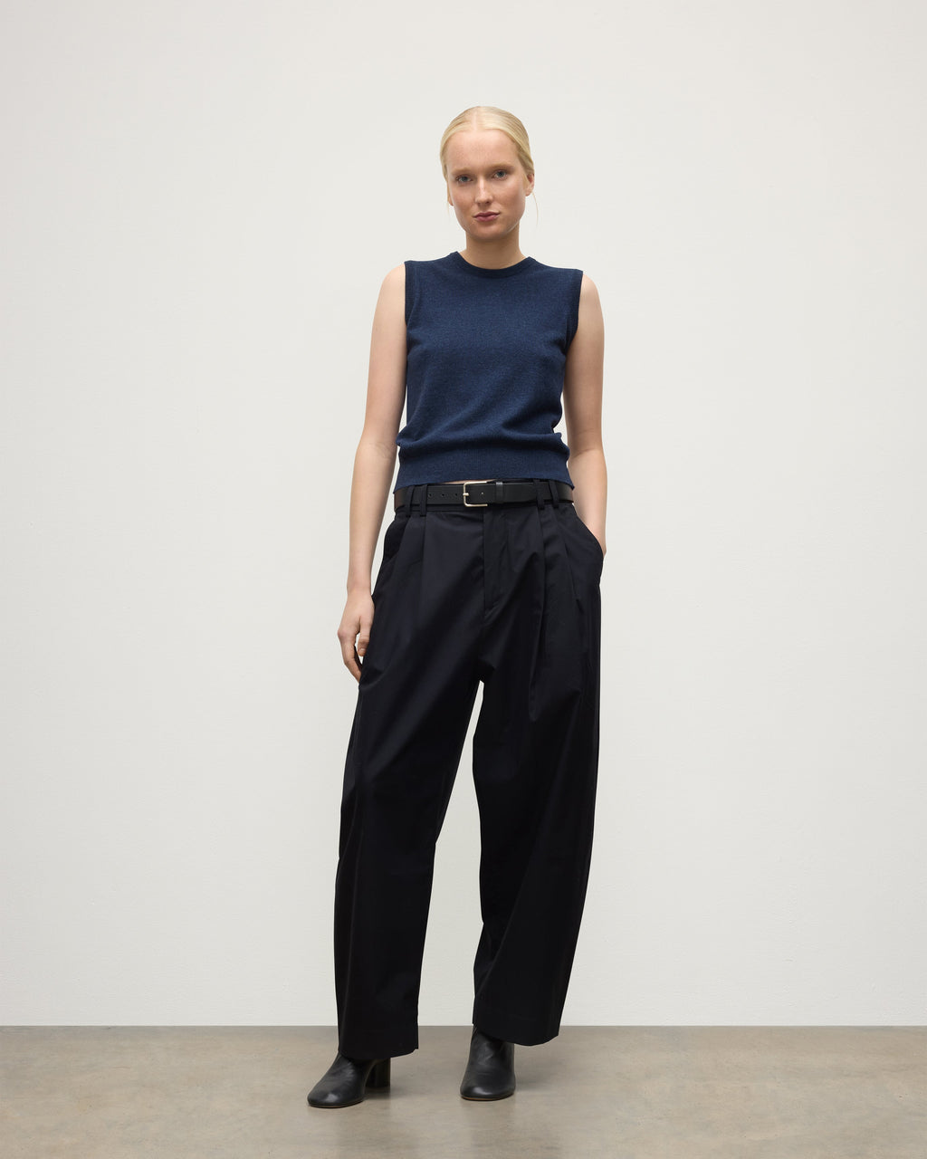 Iris Navy Classic Cashmere Tank