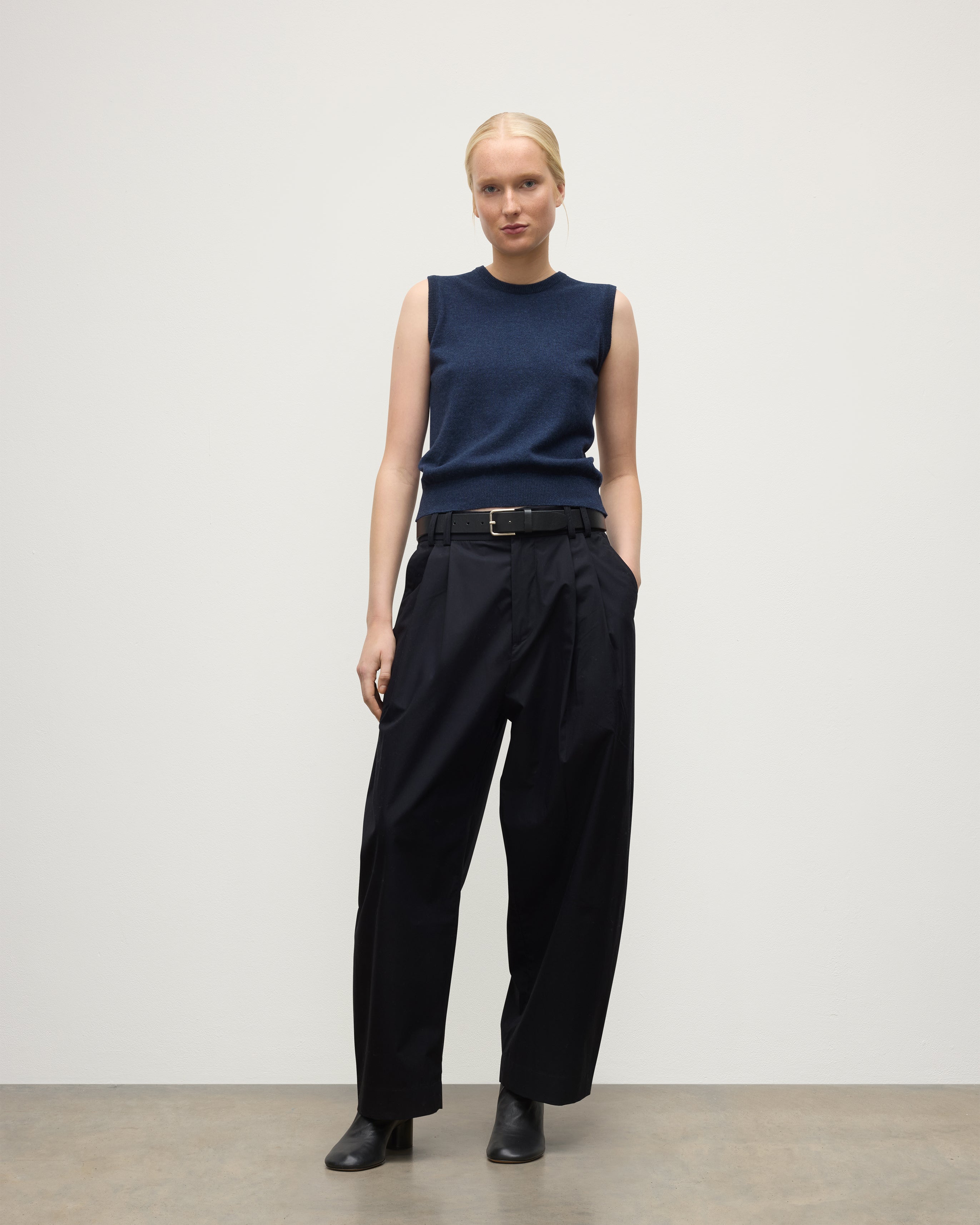 Iris Navy Classic Cashmere Tank