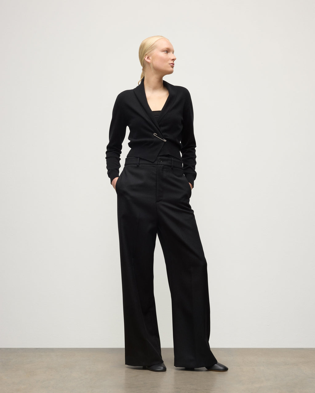 Crathie Black Shawl Cashmere Cardigan