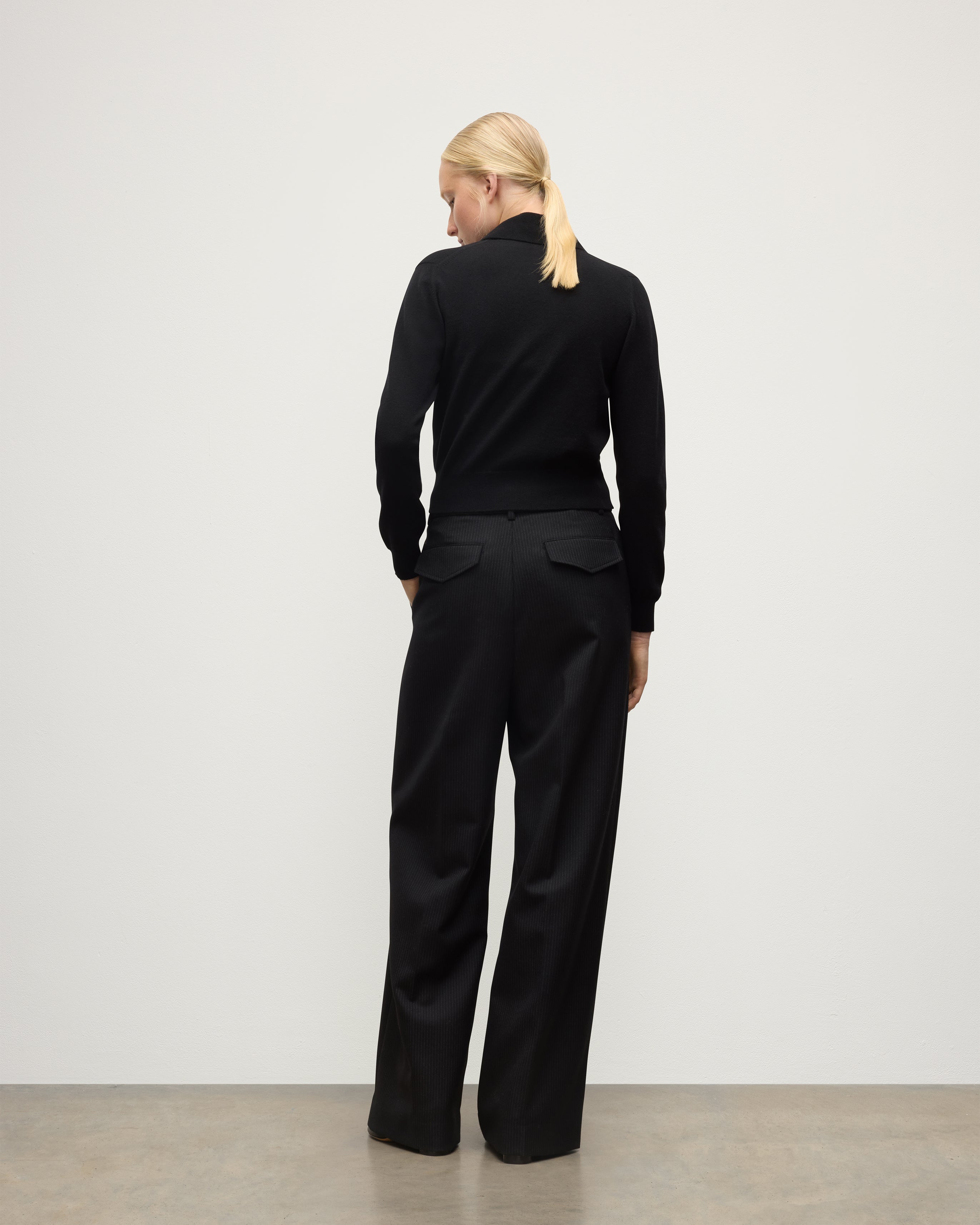 Crathie Black Shawl Cashmere Cardigan