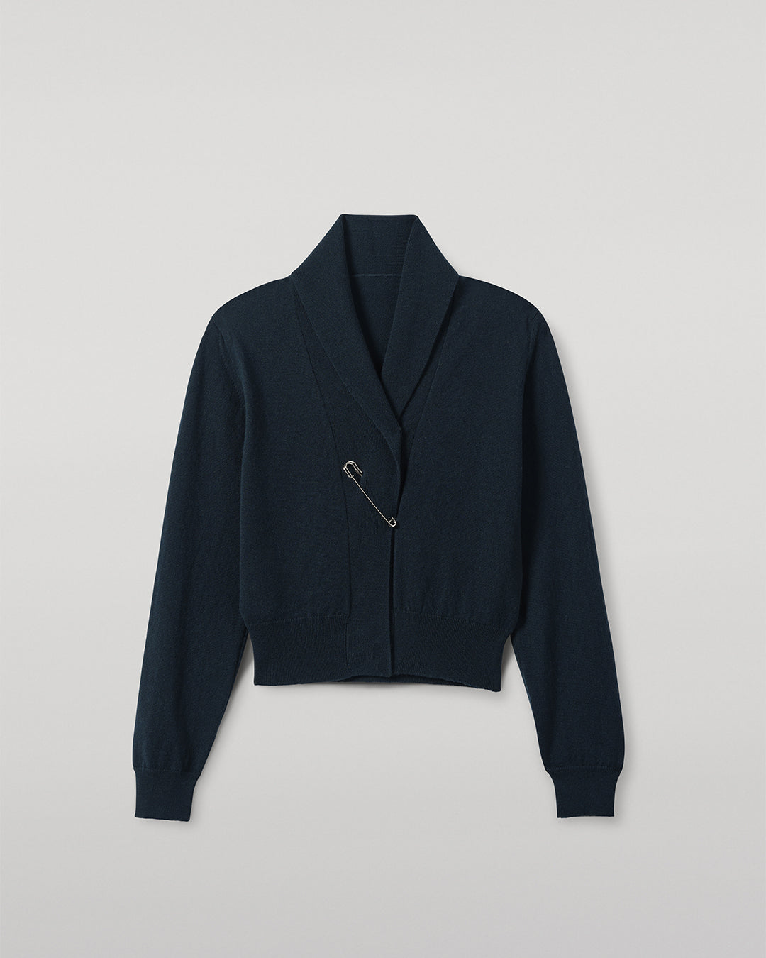 Crathie Bottle Green Shawl Cashmere Cardigan