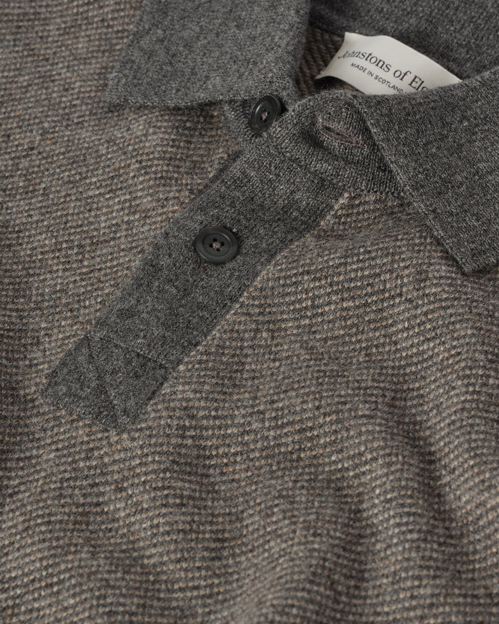 Tweel Grey & Brown Cashmere Rugby Shirt
