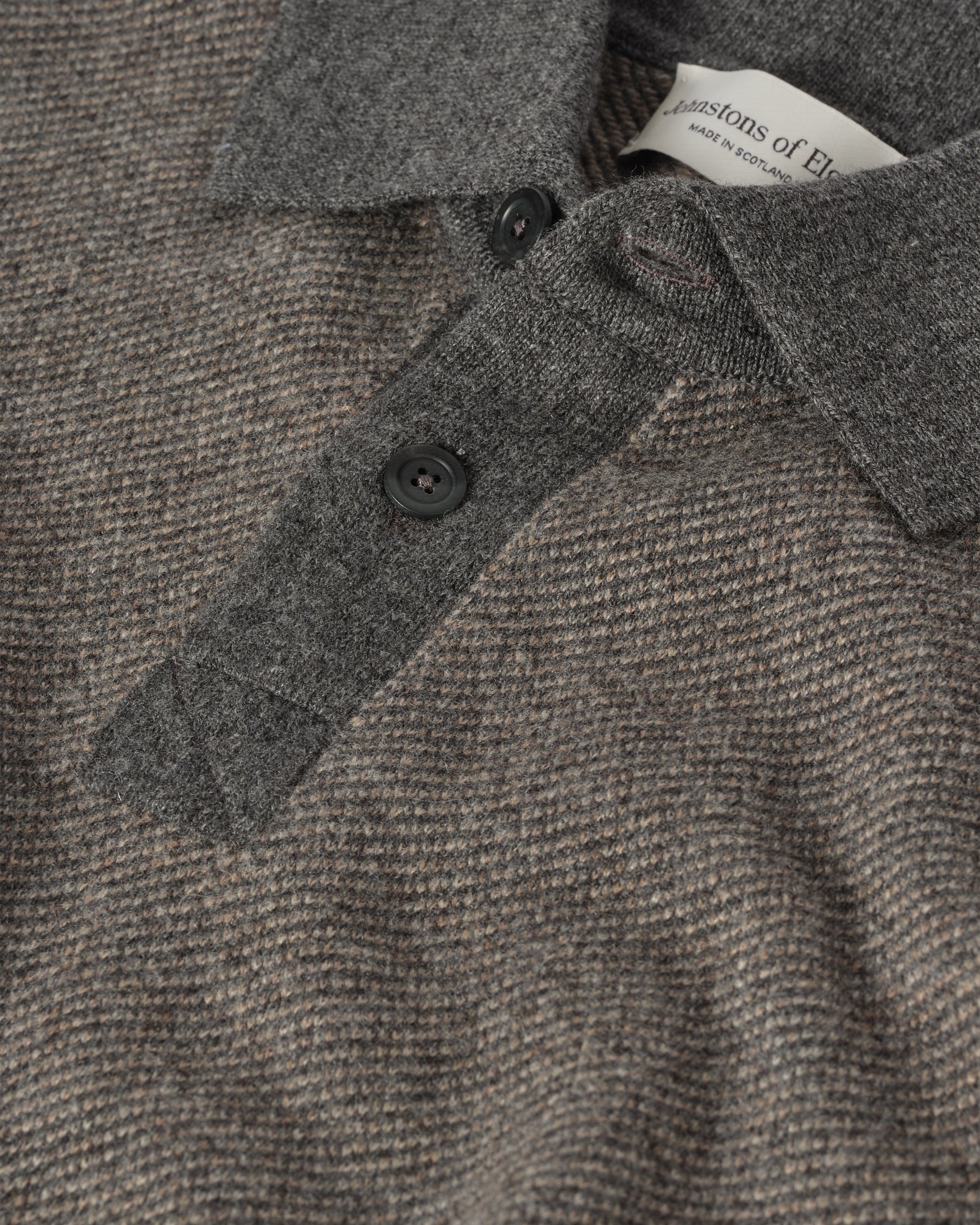 Tweel Grey & Brown Cashmere Rugby Shirt
