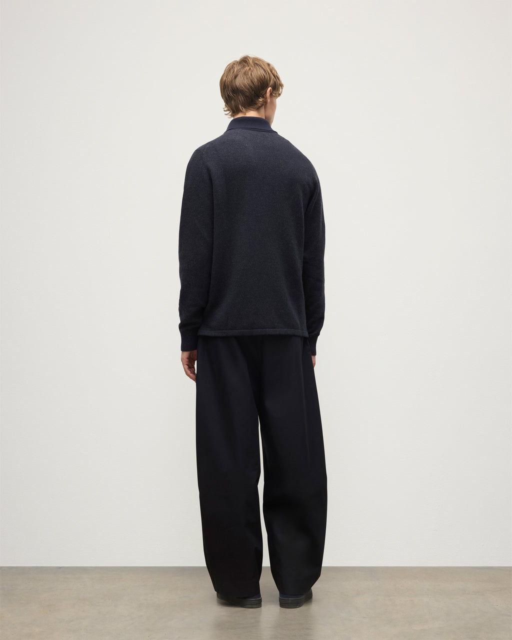 Tweel Navy & Grey Cashmere Rugby Shirt