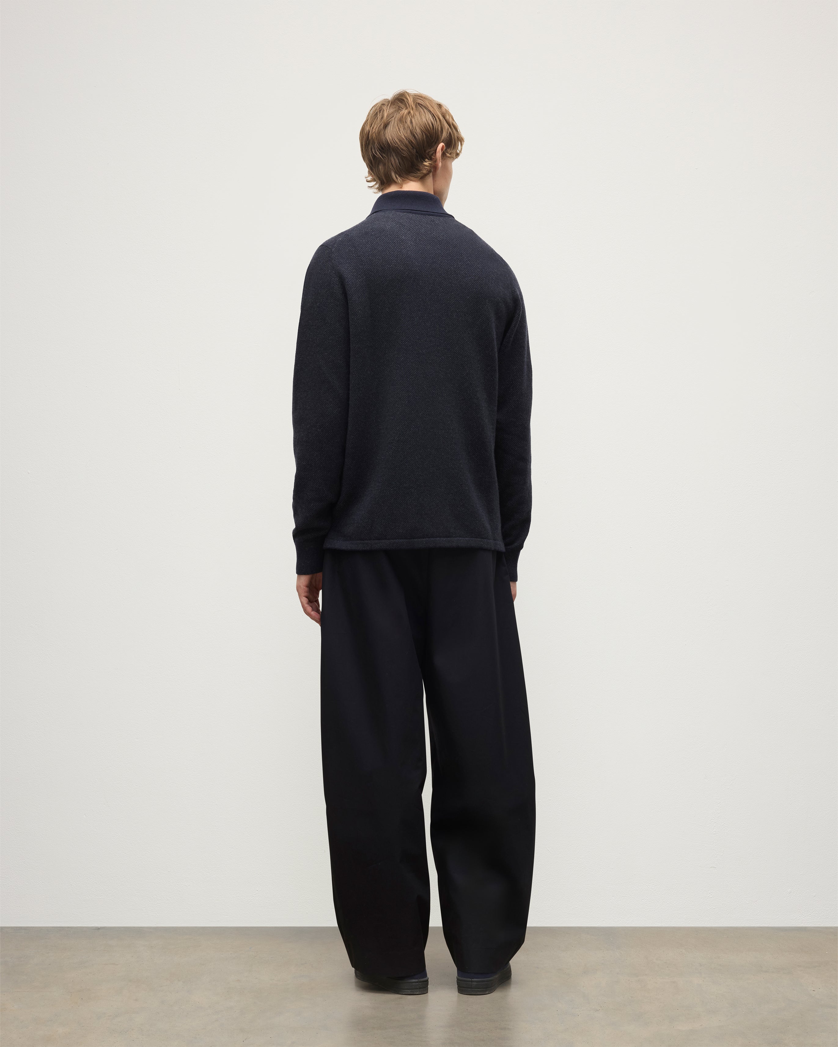 Tweel Navy & Grey Cashmere Rugby Shirt