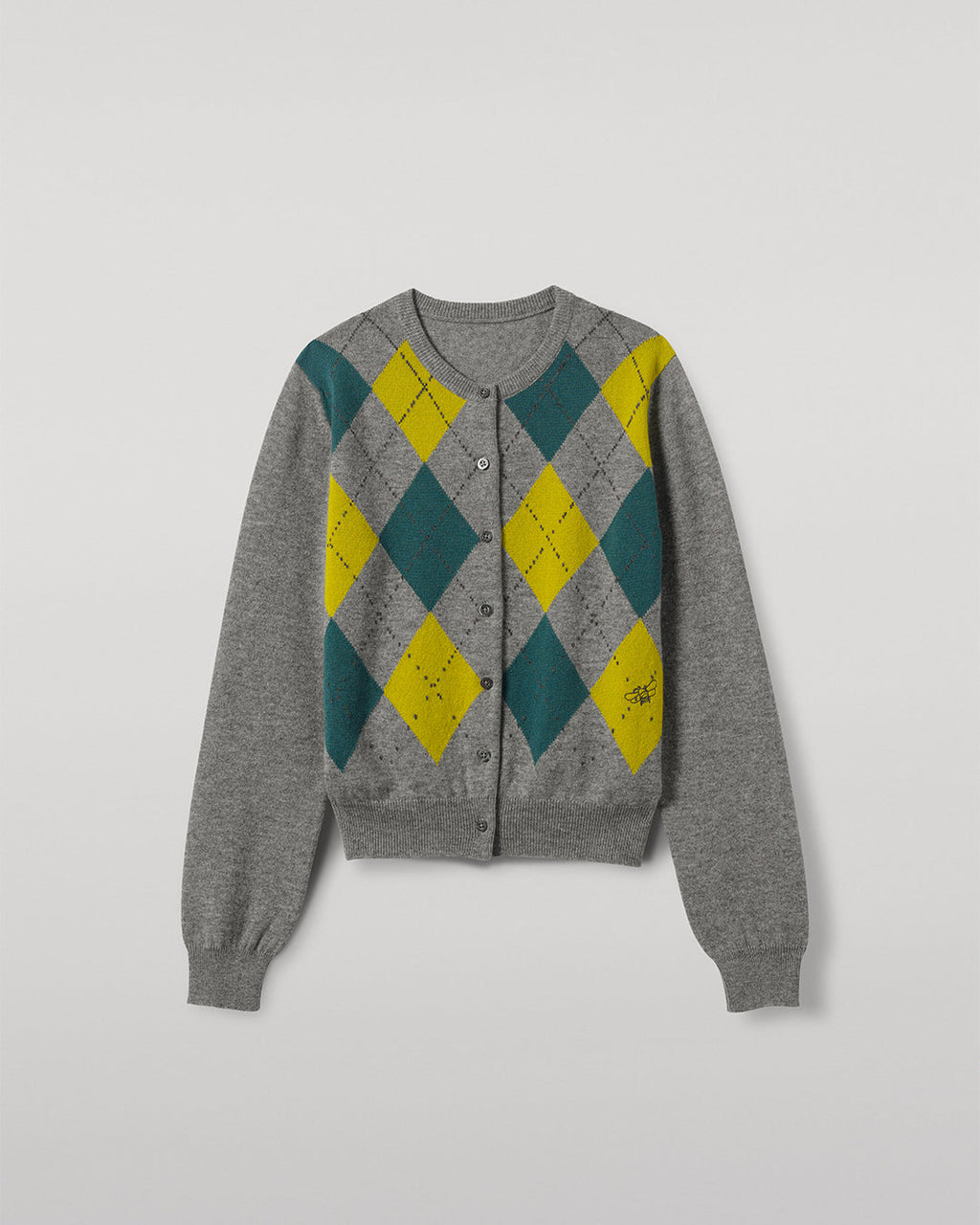 Clan Grey Argyle Cashmere Cardigan