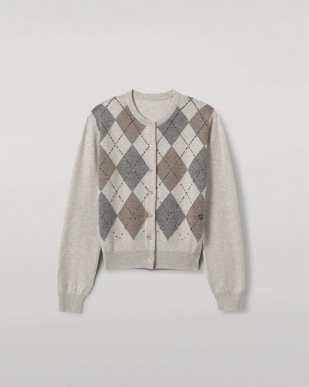 Clan Natural Argyle Cashmere Cardigan
